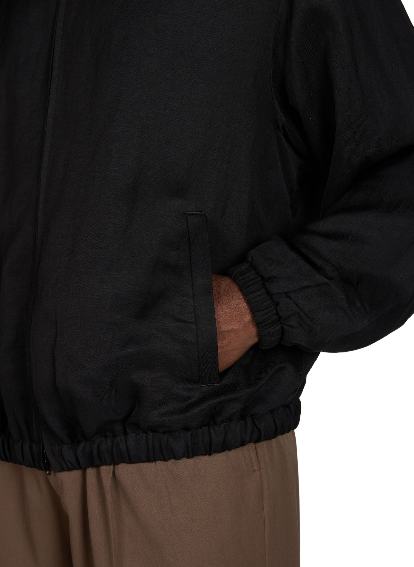Jacket with high collar in blended linen SSSTEIN Black