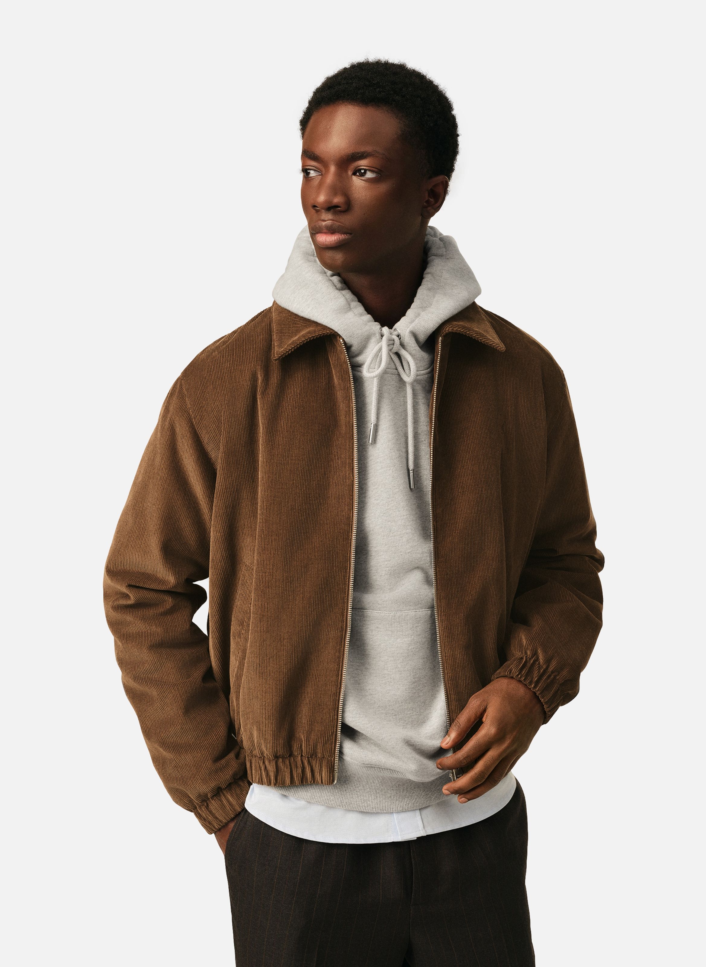 Blouson rembourré en velours de coton ami de coeur AMI PARIS Marron