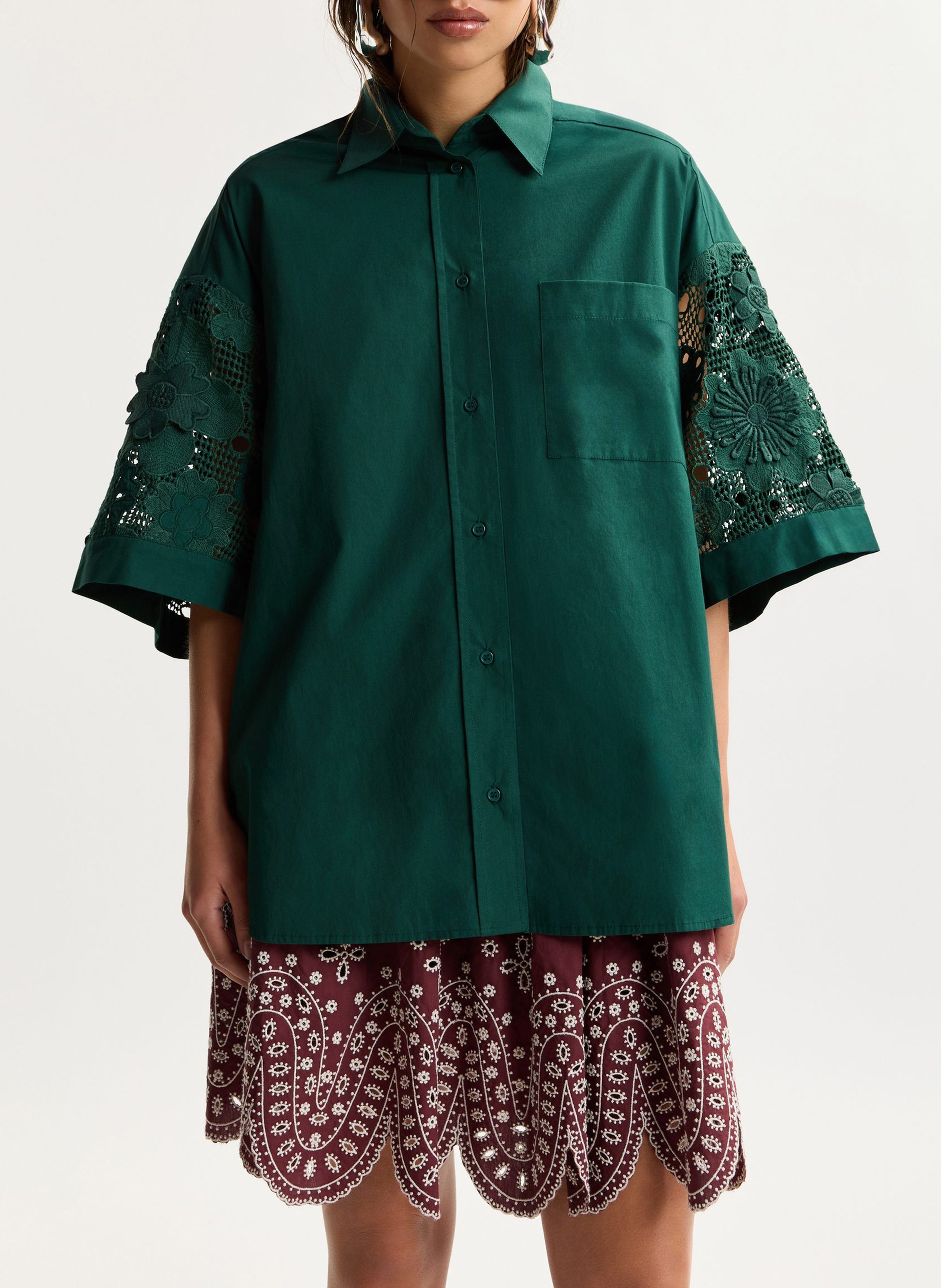 Chemise oversize col classique kali ESSENTIEL ANTWERP Vert