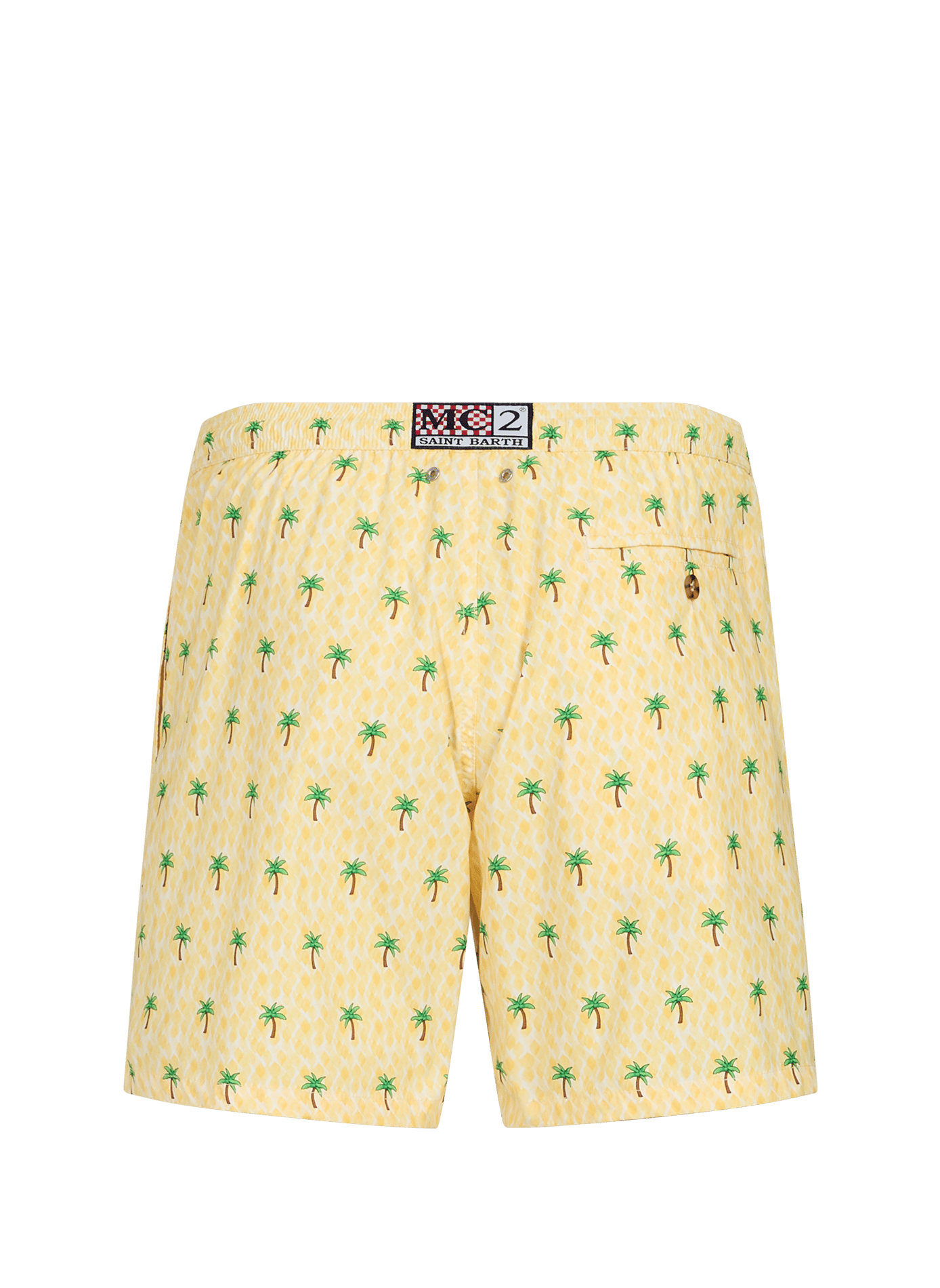 Pantalón corto de baño estampado floral elástico MC2 SAINT BARTH Amarillo
