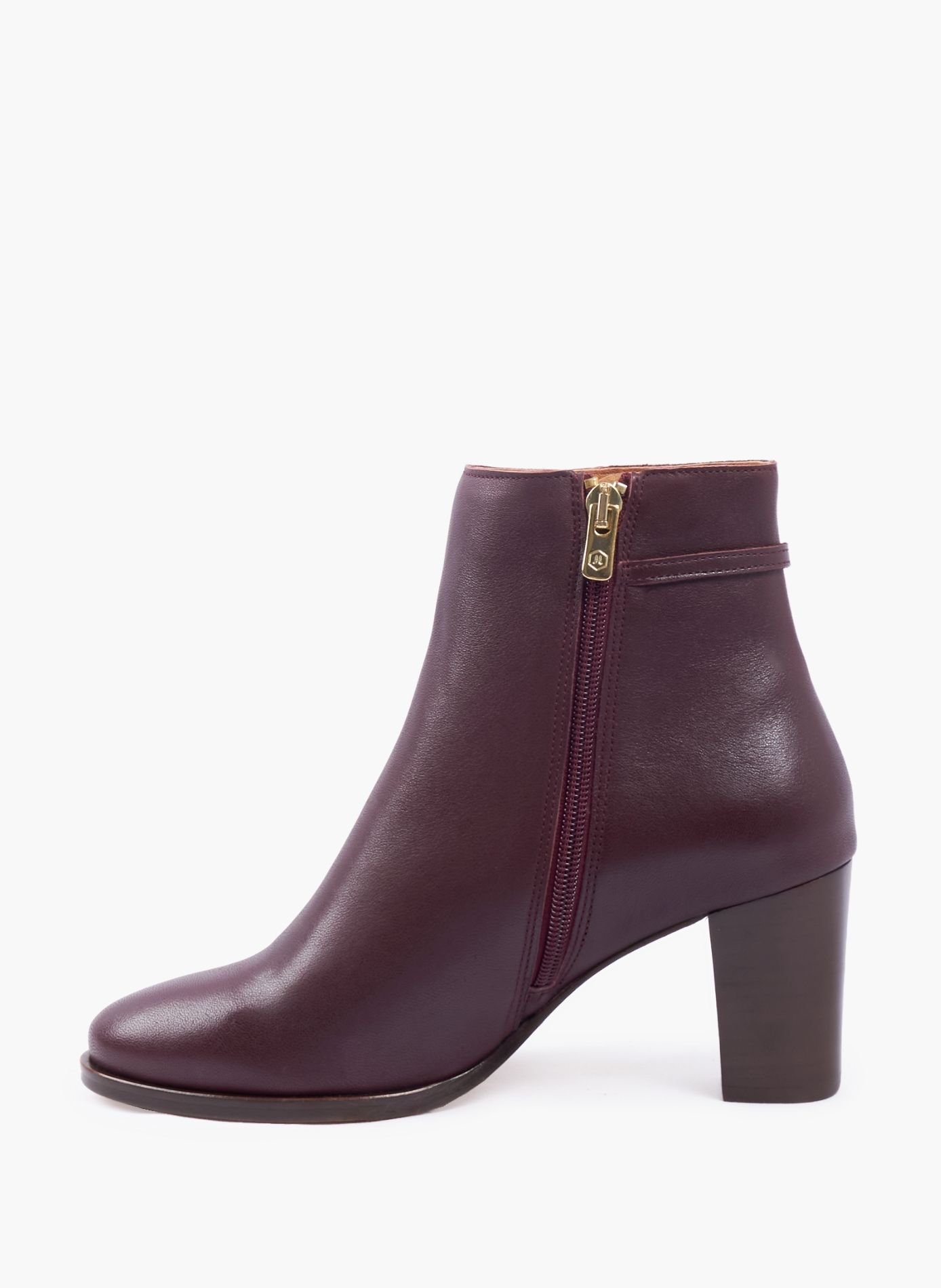 Bottines bijoux talon zélie cuir JULES & JENN Rouge