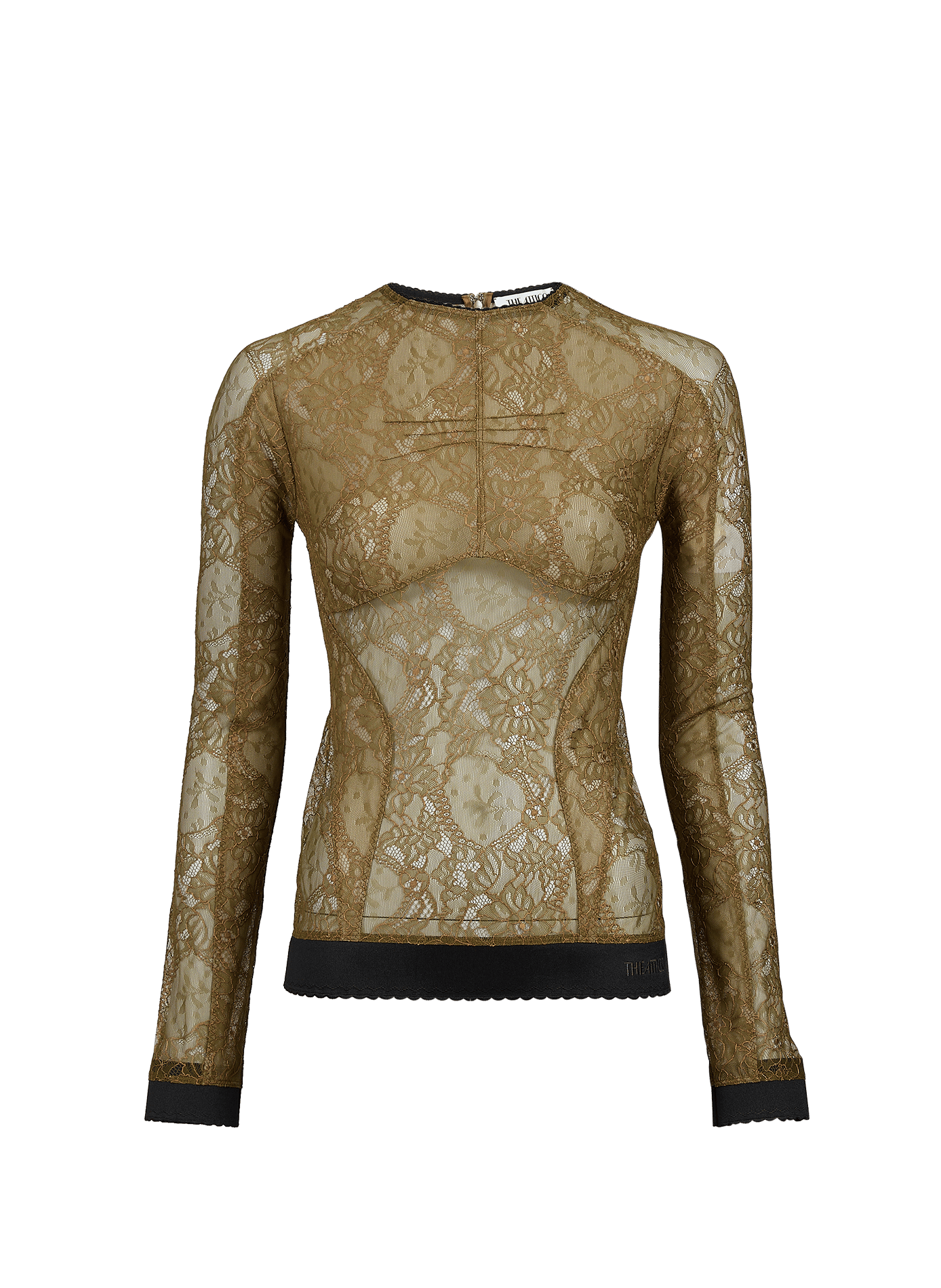 Angepasstes Top mit Spitze THE ATTICO Khaki