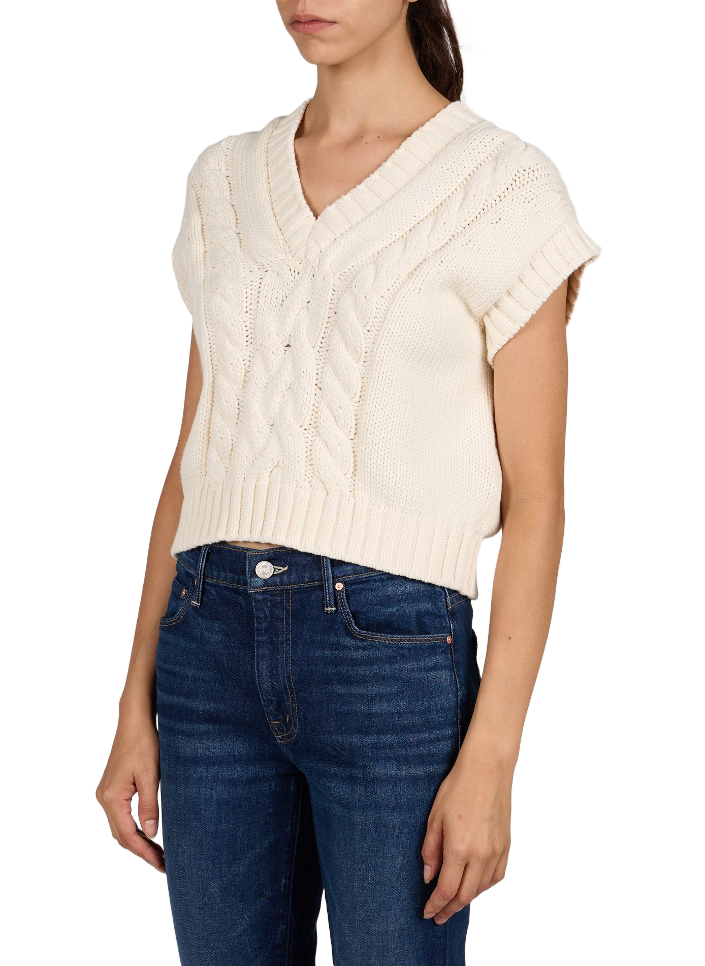Sleeveless knitted cotton blend vest MAX MARA WEEK END Beige