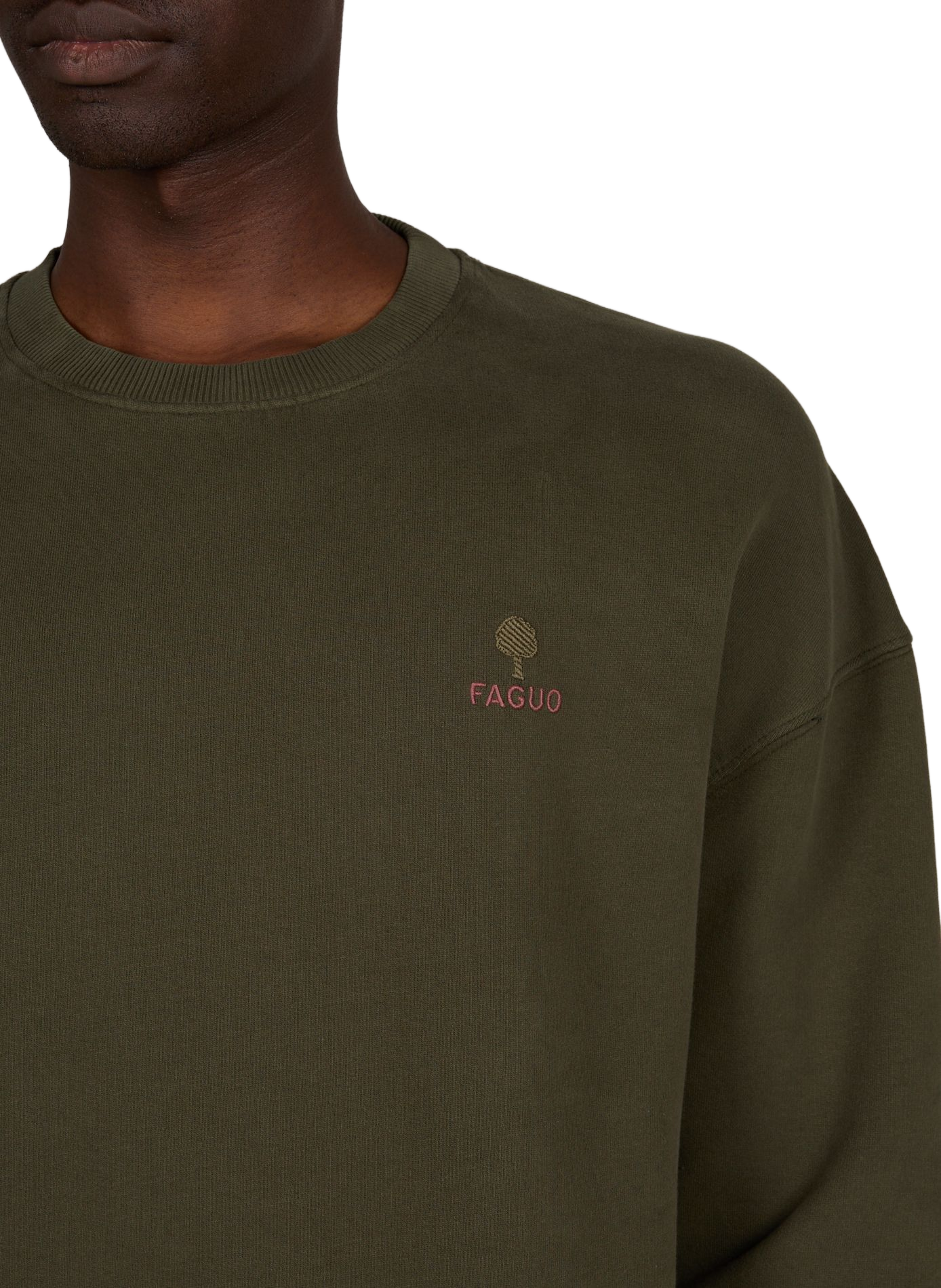 Sweatshirt droit en coton FAGUO Vert