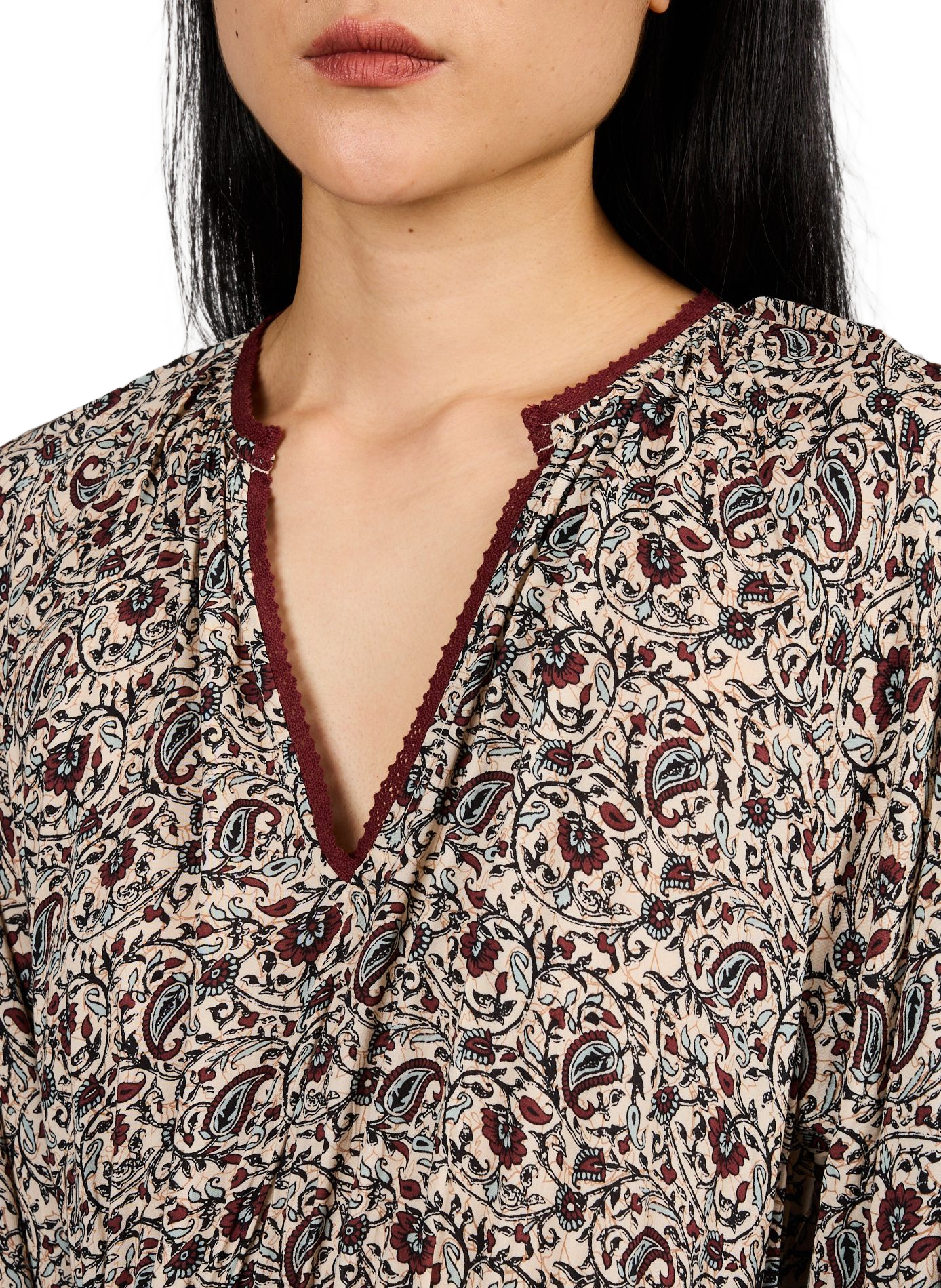 Langes bedrucktes Kleid Vimuranda VILA Beige