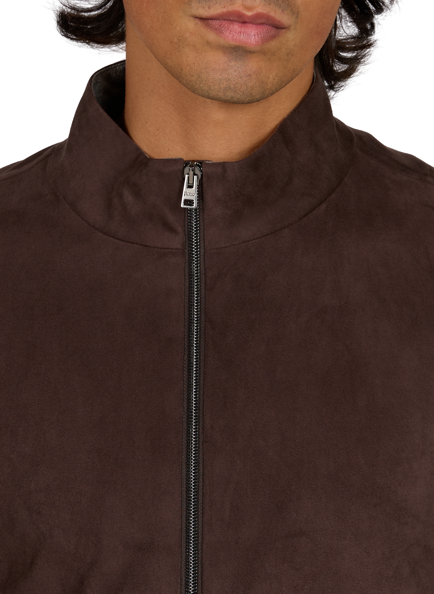 Straight jacket with high collar HERNO Brown
