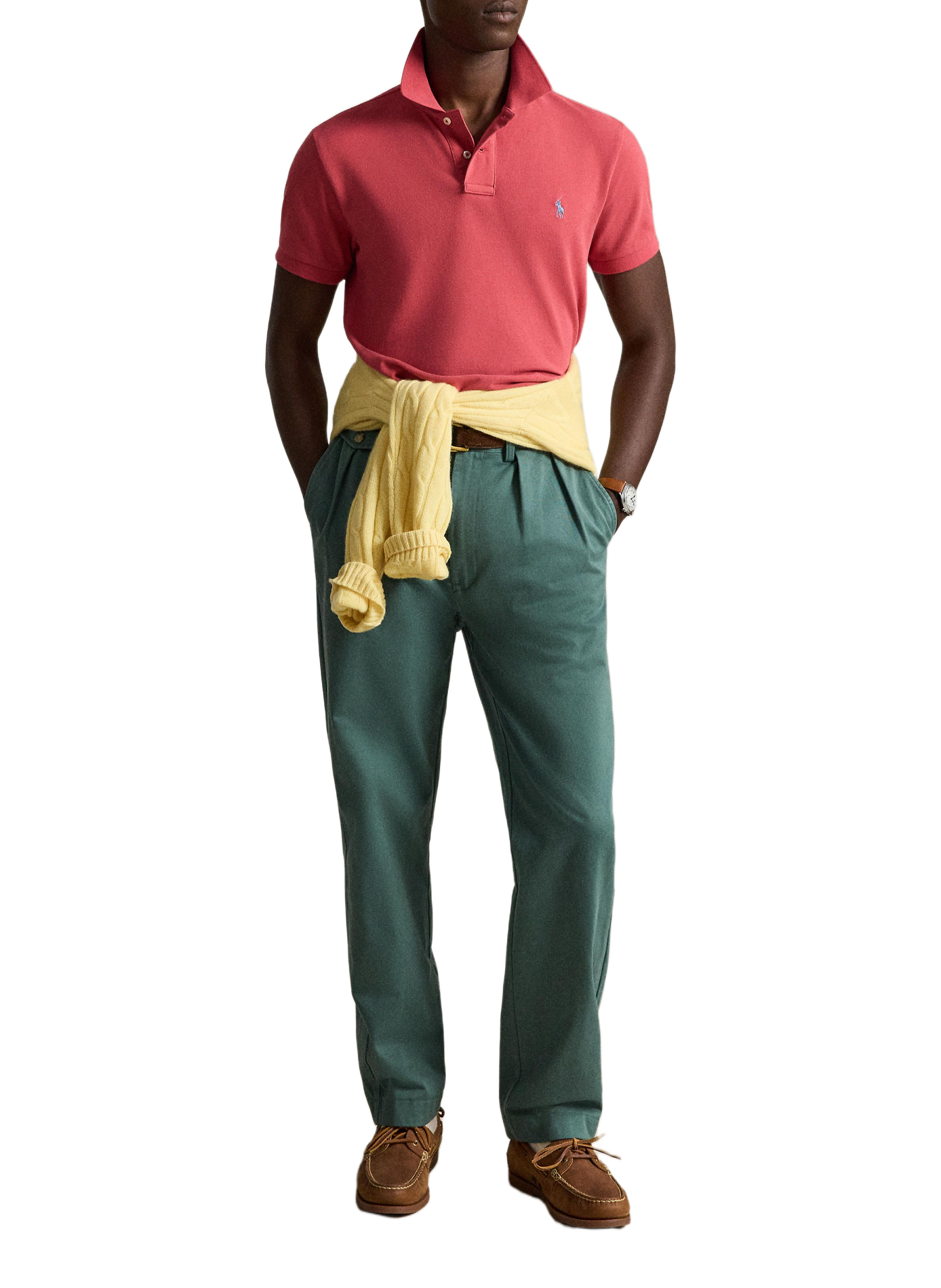 Polo droit en piqué de coton | Rouge POLO RALPH LAUREN Homme