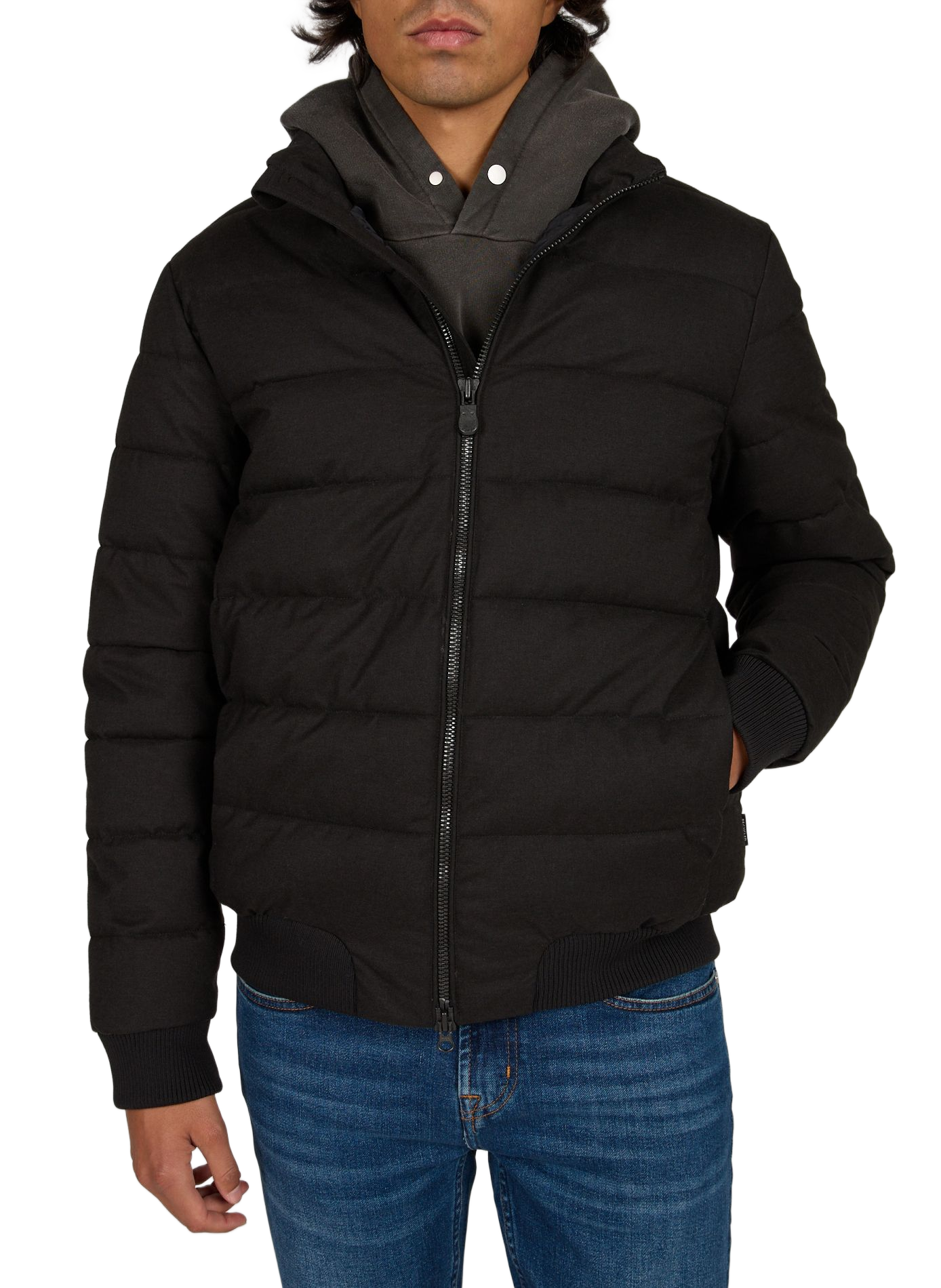 Padded puffer jacket with high collar SAVE THE DUCK Black