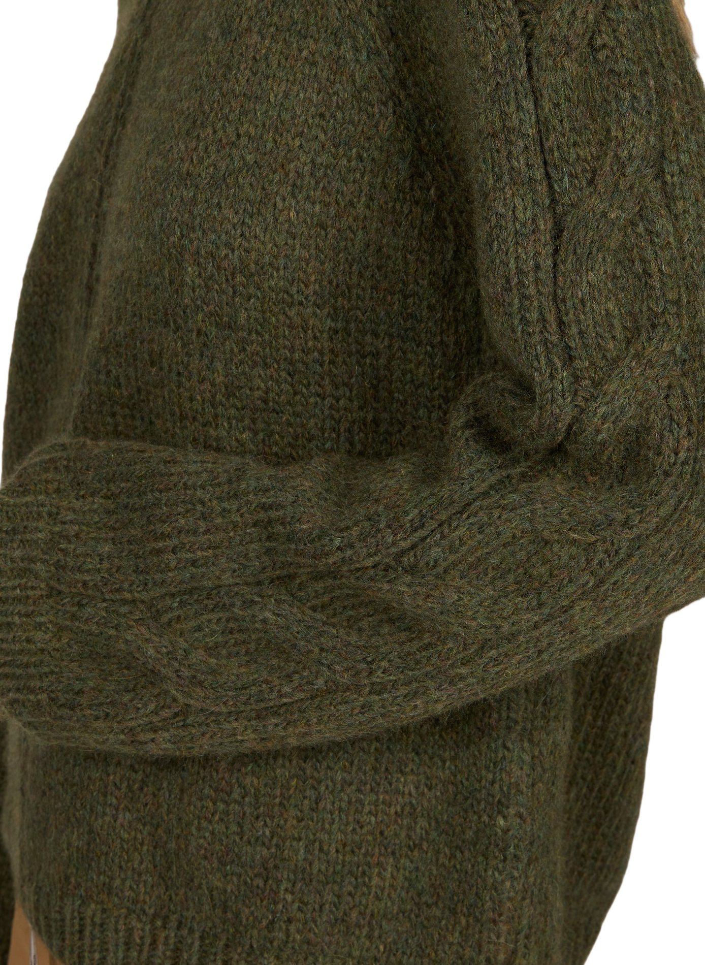 Cardigan ample zippé en laine mélangée MONCLER Vert