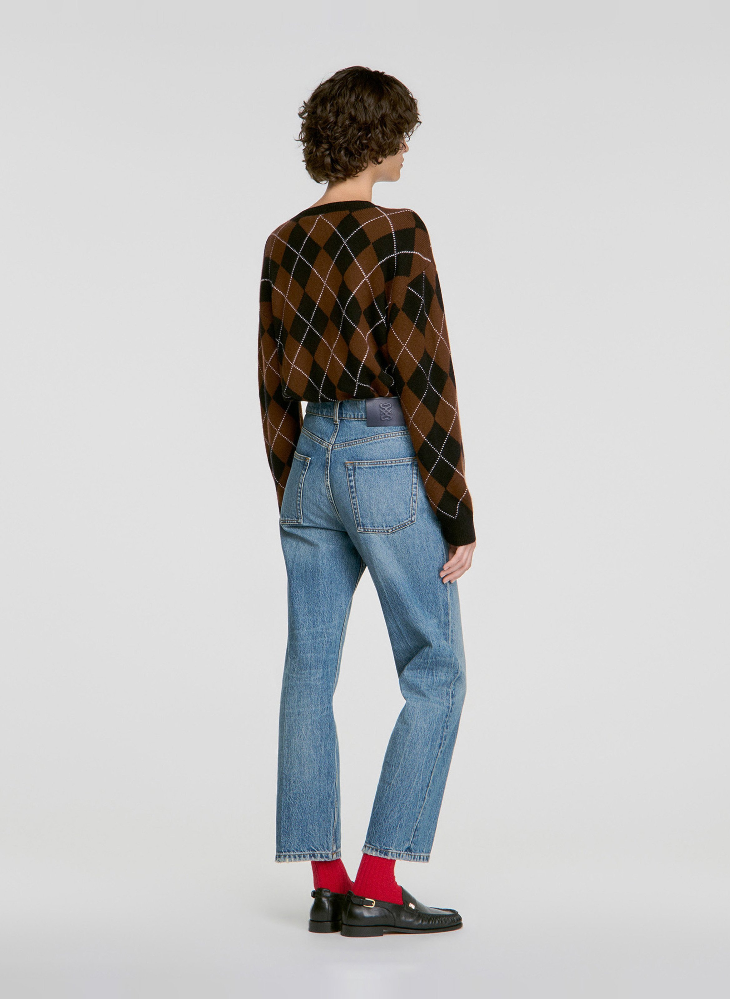 Jean droit en coton SANDRO Bleu