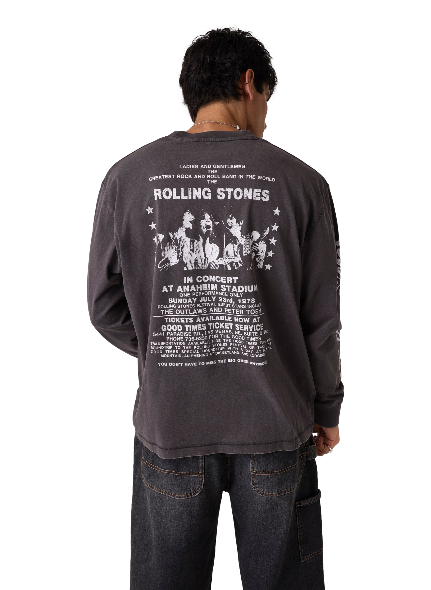Oversized printed cotton crew-neck sweatshirt | Black GUESS Men