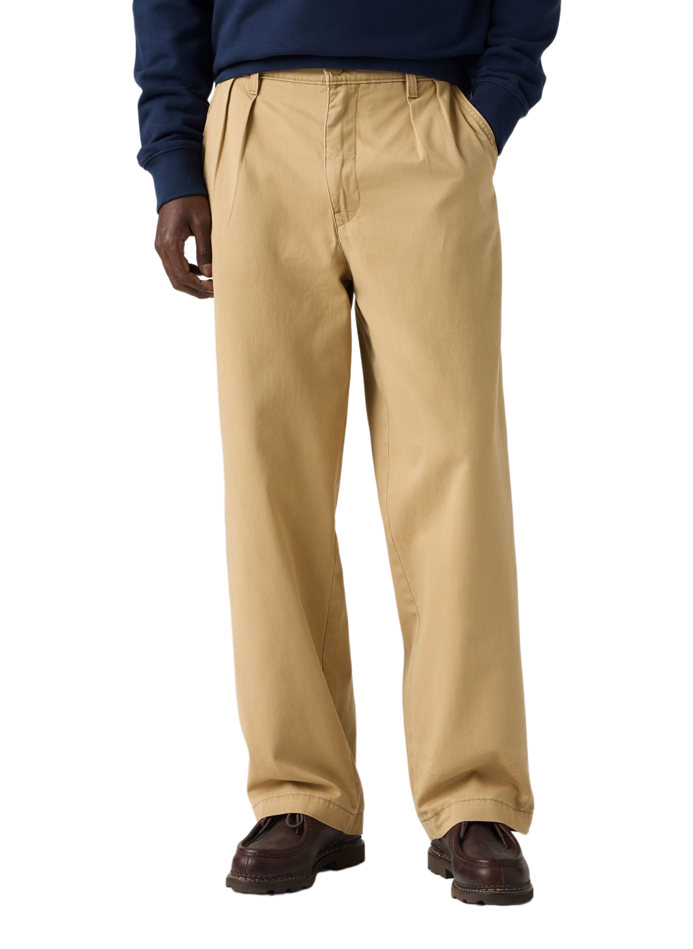Weite High-Waist Baumwollhose LEVI'S Beige