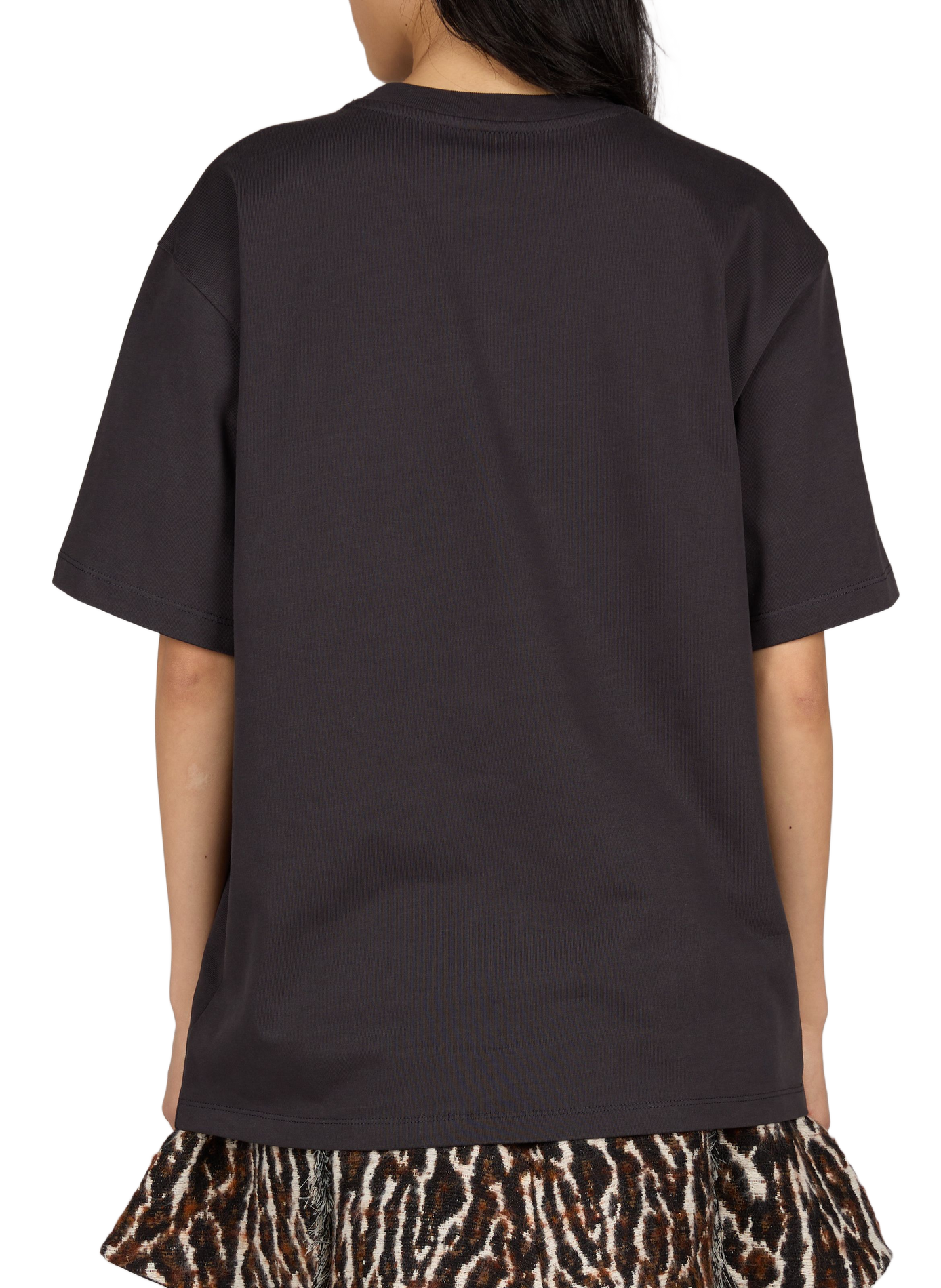Straight cotton t-shirt GANNI Grey