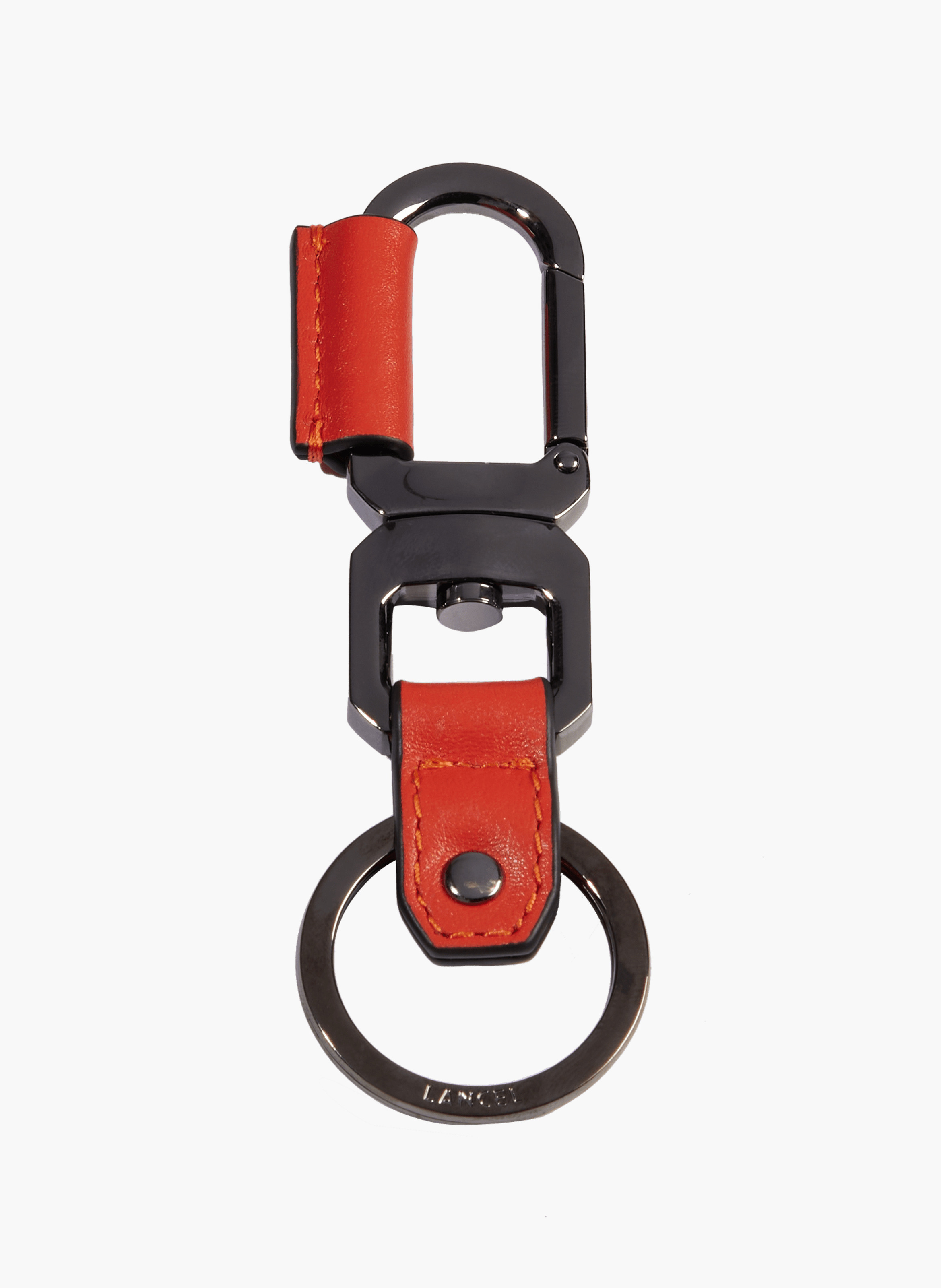 Porte-clés mousqueton charlie de lancel en cuir LANCEL Orange