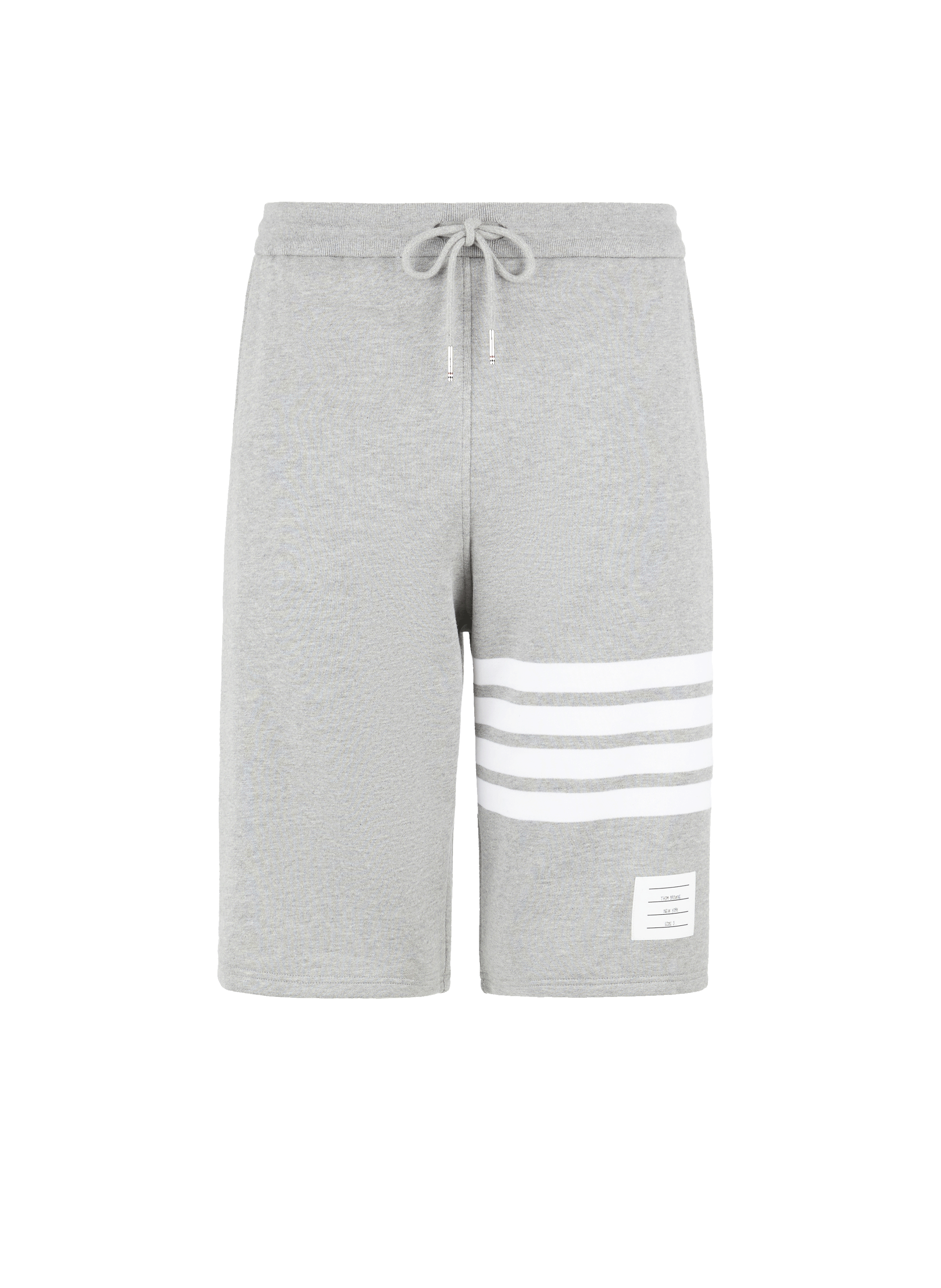 THOM BROWNE Short rayé en coton Gris