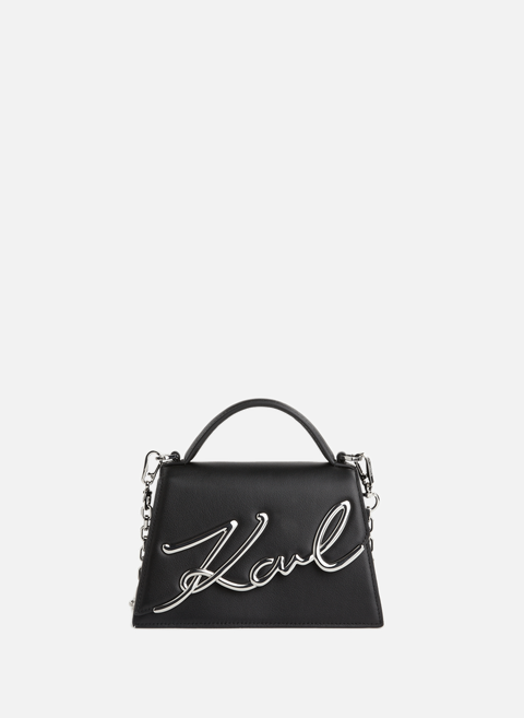 حقيبة K/Signature 2.0 مصنوعة من الجلد باللون الأسود من KARL LAGERFELD 
