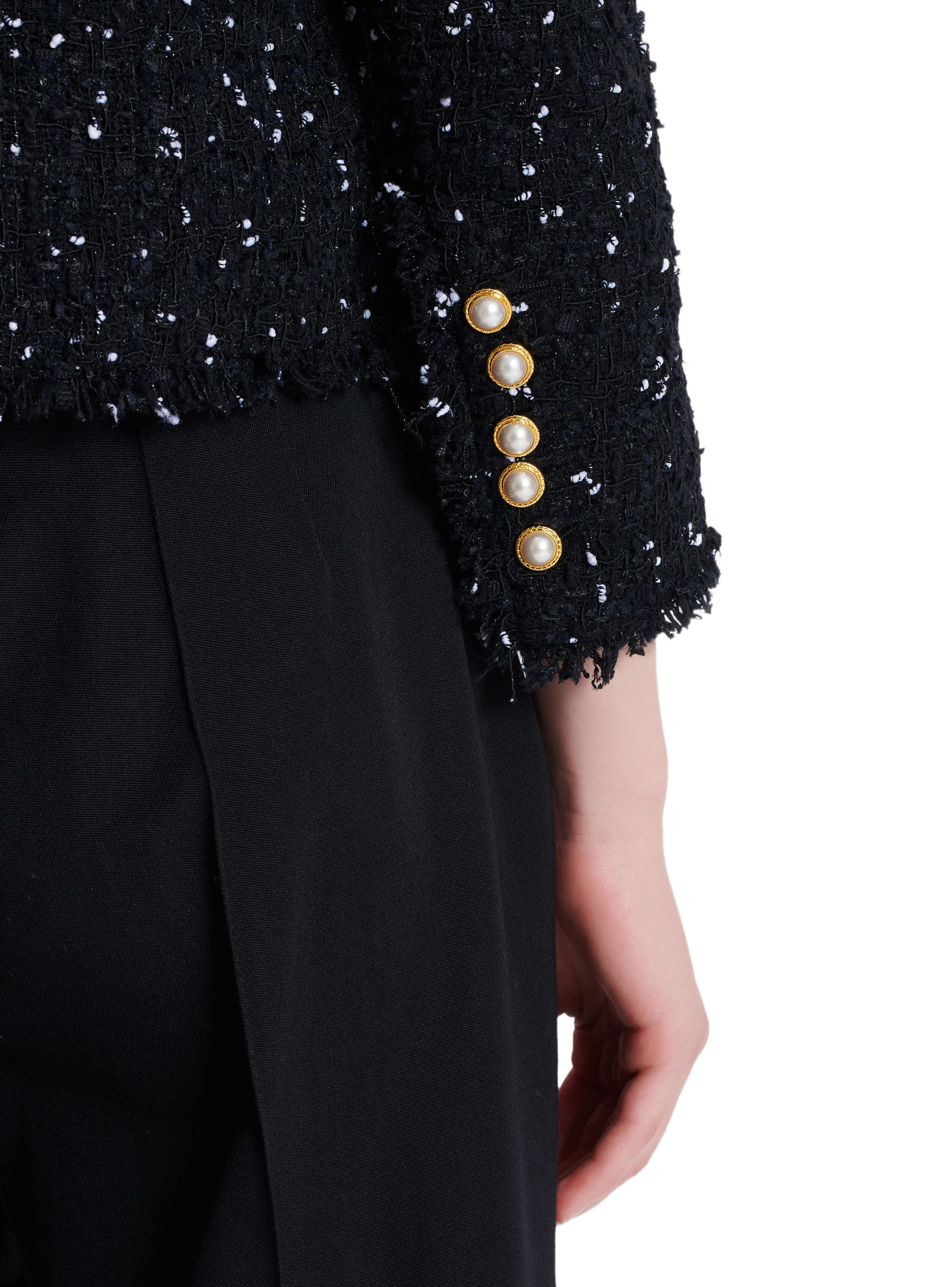 Spencer 8 boutons en tweed polka dots BALMAIN Noir