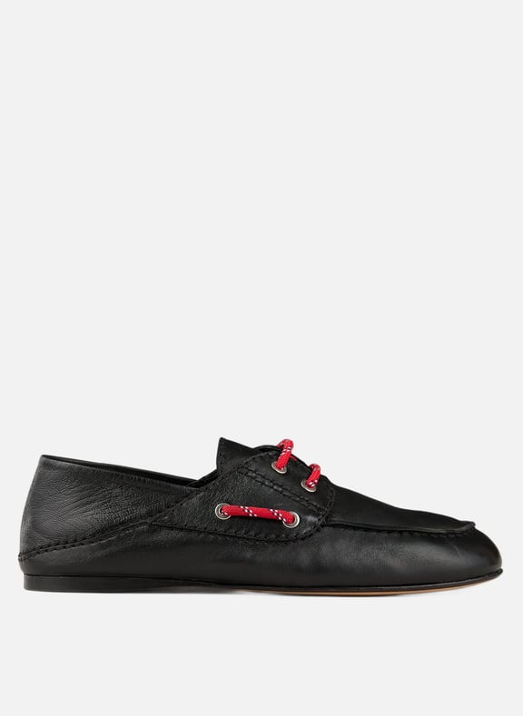Mocassins souples à lacets en cuir Noir by SANDRO SANDRO Mocassins souples à lacets en cuir Noir