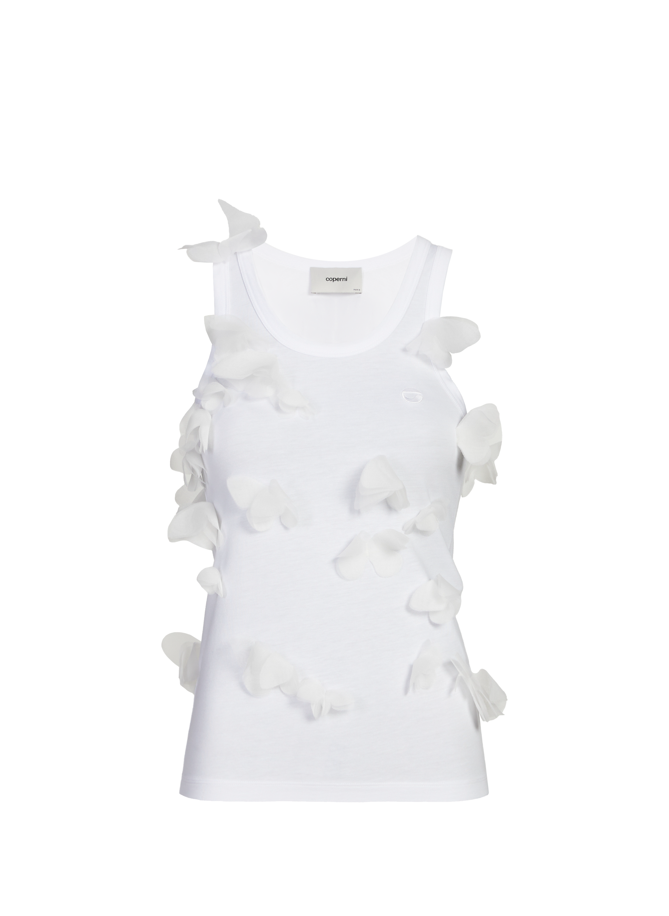 Butterfly print tank top in blended cotton White
