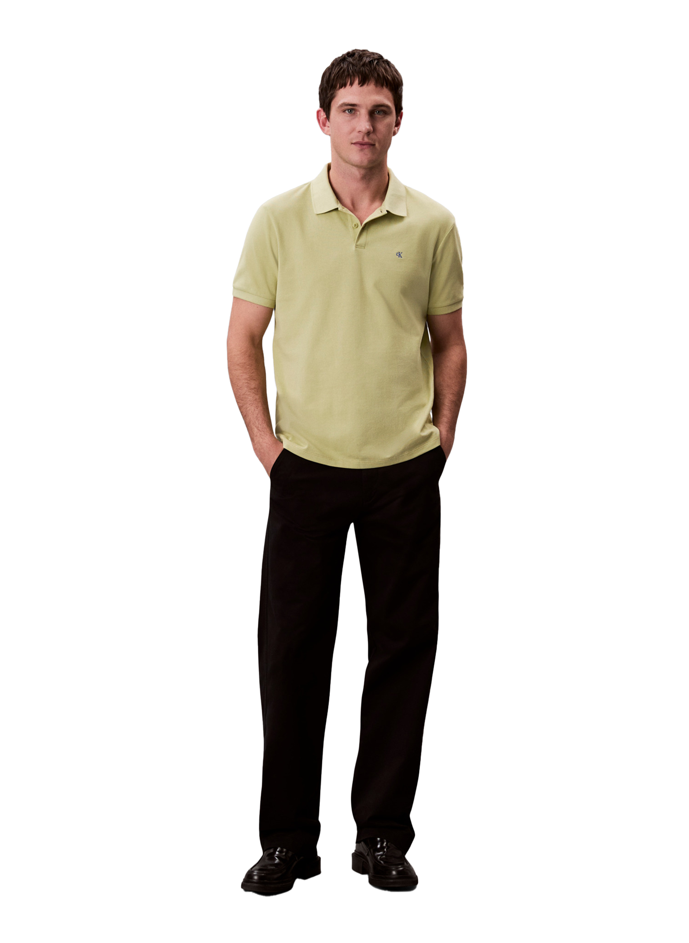 Short sleeve cotton polo shirt CALVIN KLEIN Beige