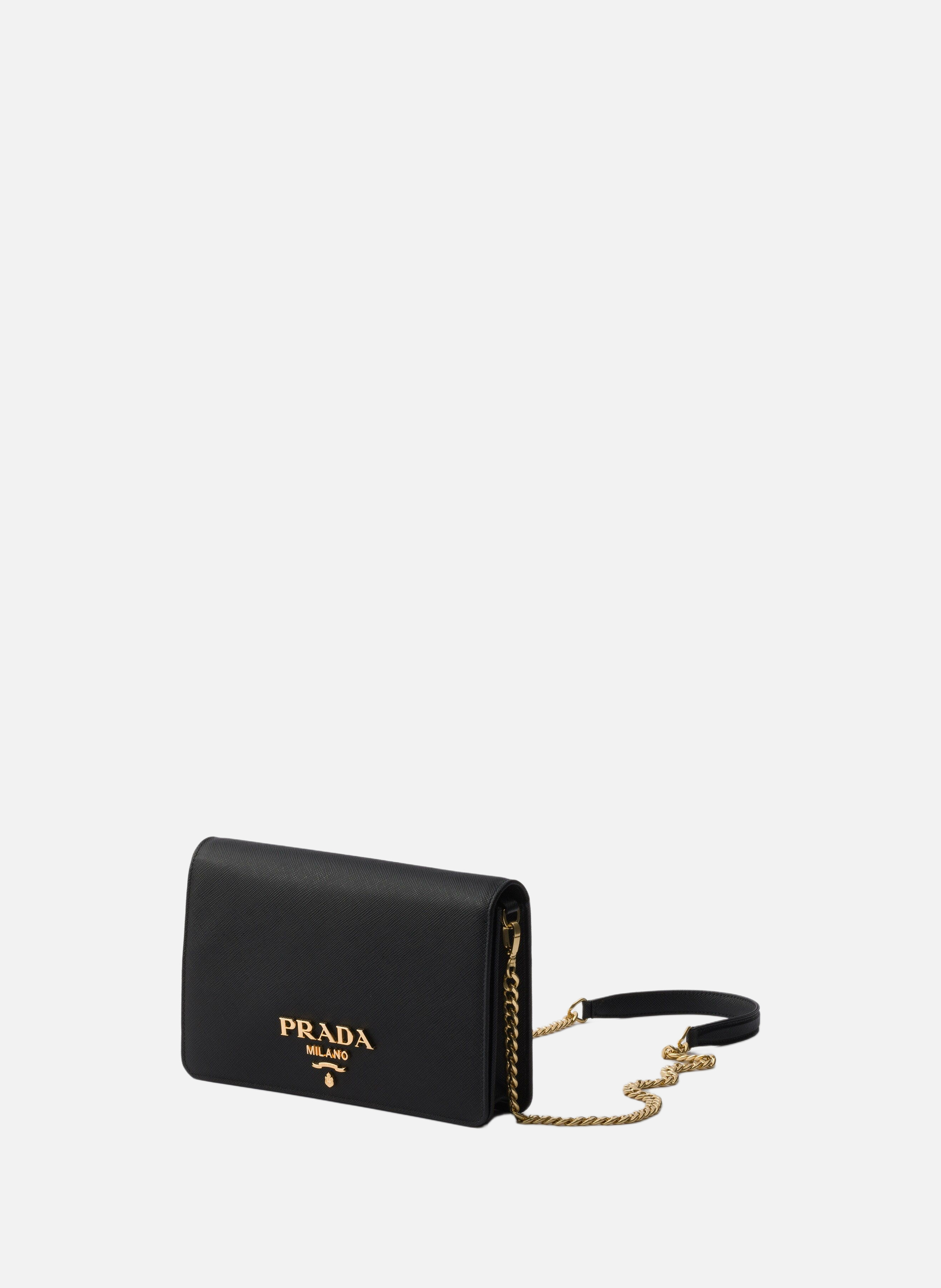 Mini-sac en cuir saffiano PRADA Noir