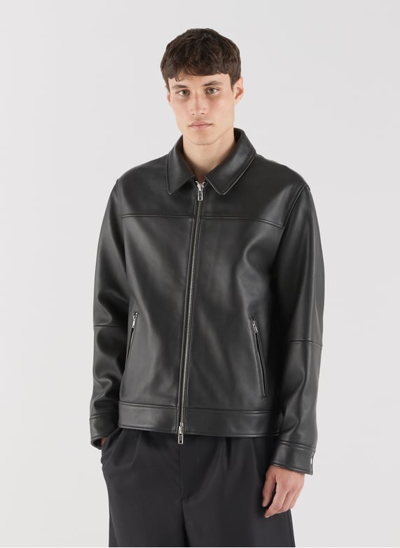 Blouson Fool col classique en cuir | Noir by SAISON 1865 Blouson Fool col classique en cuir Noir