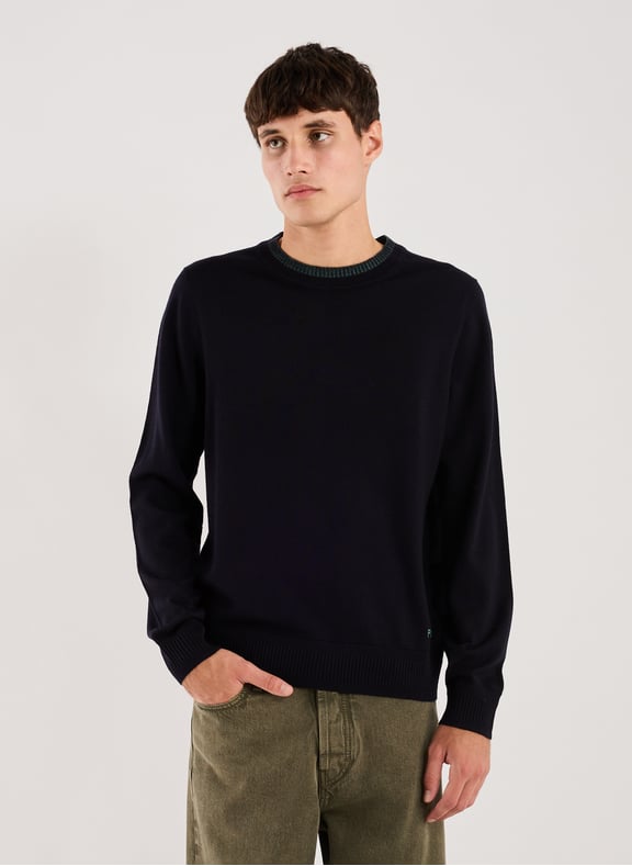 Pull col rond en laine Bleu by PAUL SMITH PAUL SMITH Pull col rond en laine Bleu