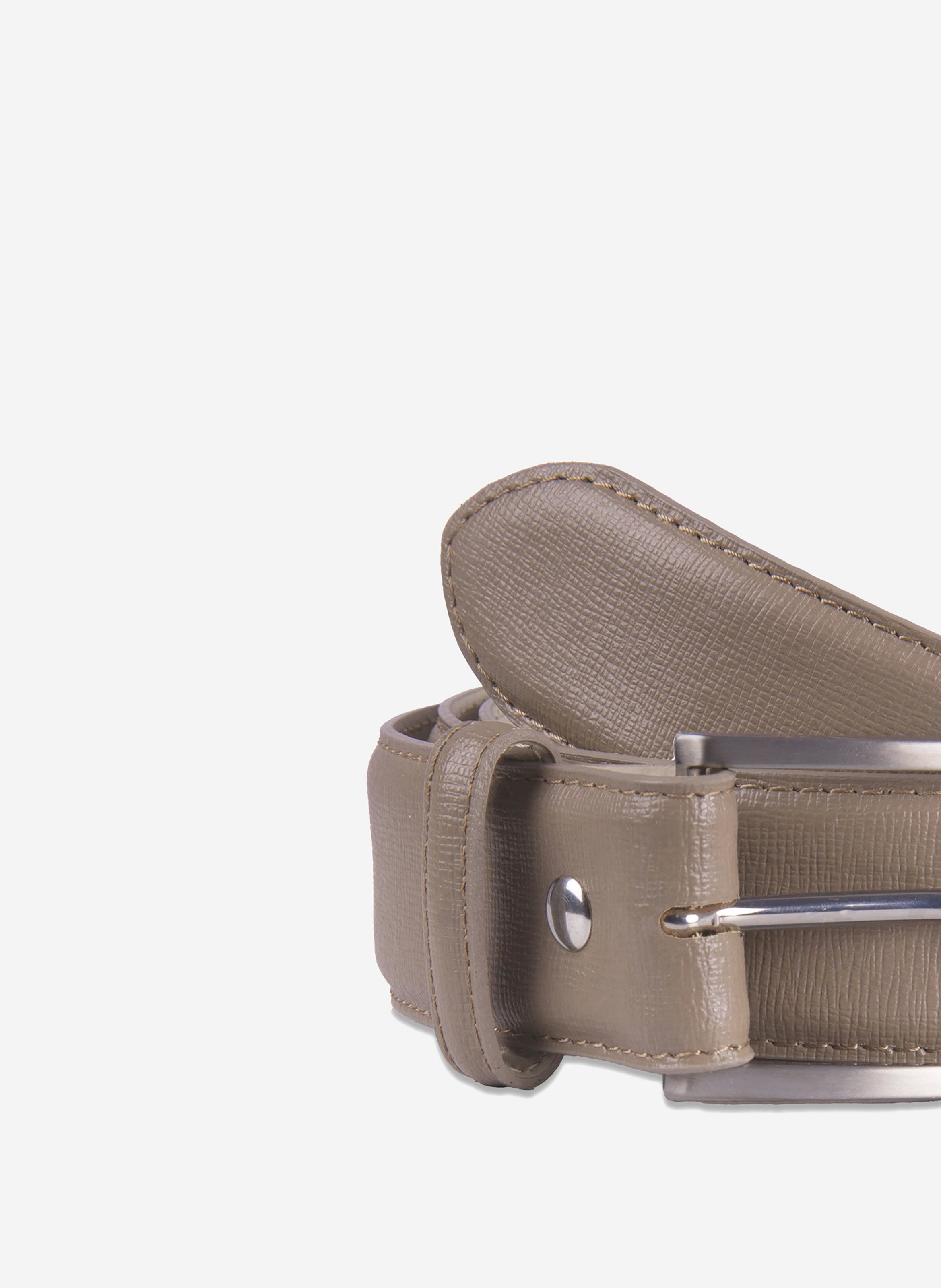 Ceinture classique cuir gravé JULES & JENN Beige