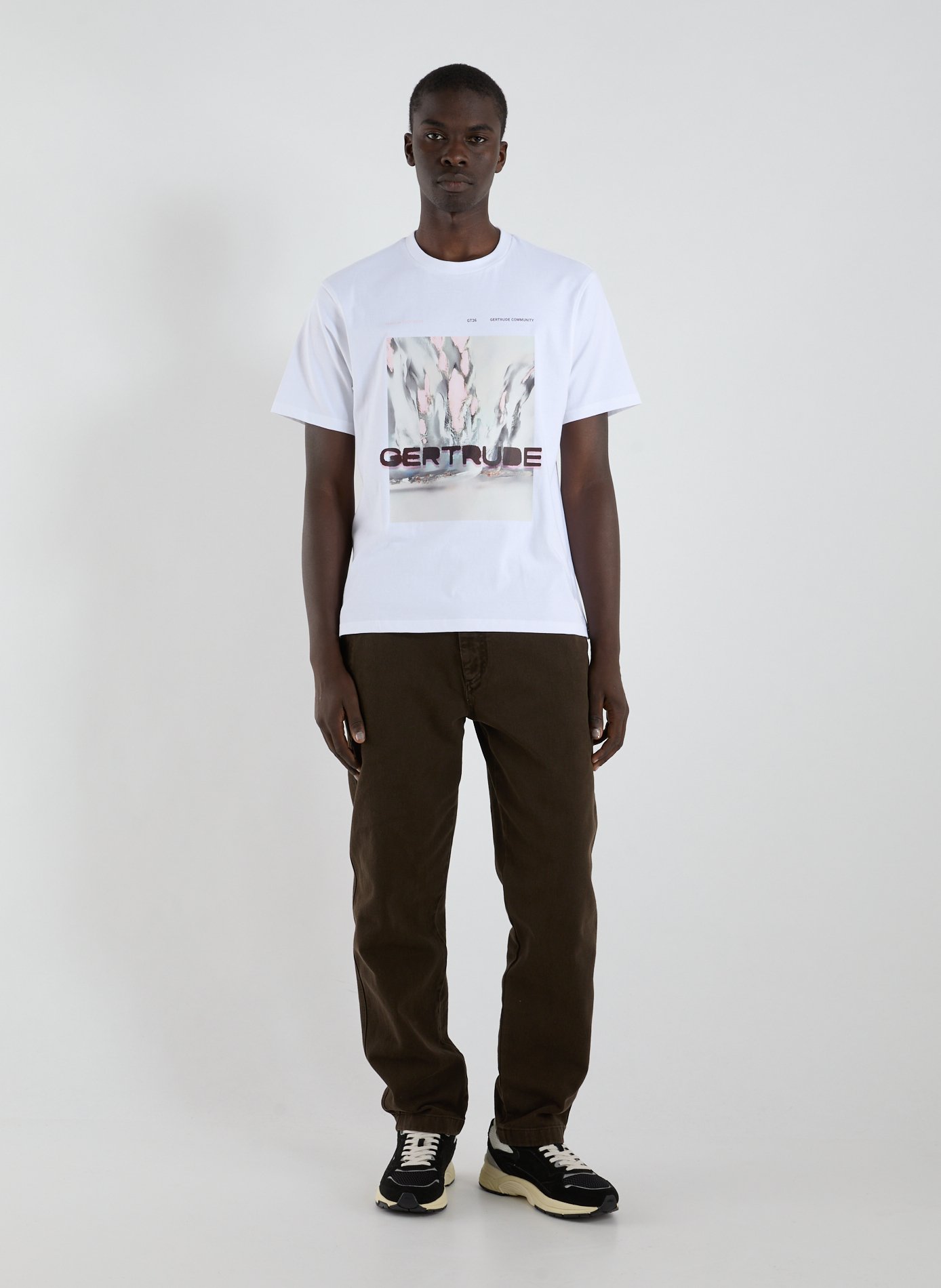 T-shirt imprimé col rond en coton GERTRUDE ET GASTON Blanc