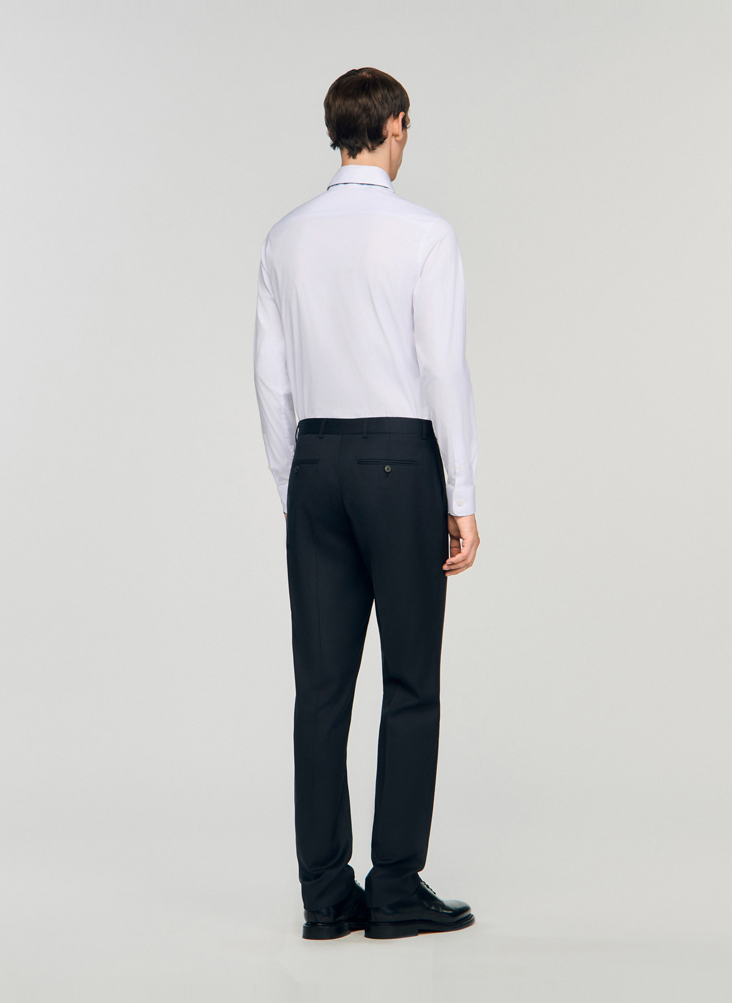 Pantalon de costume en laine SANDRO Noir