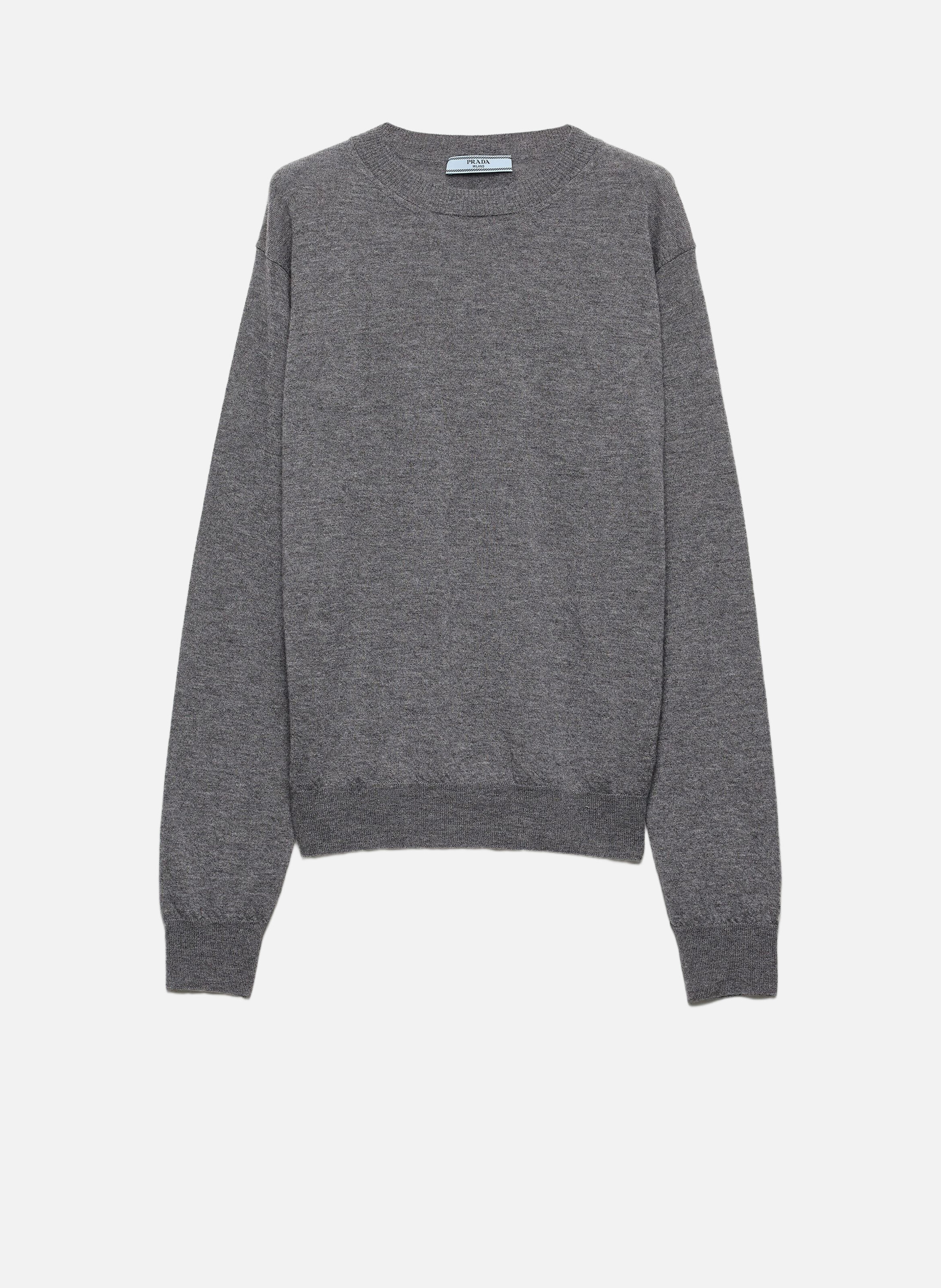 Pull à col rond en cachemire PRADA Gris