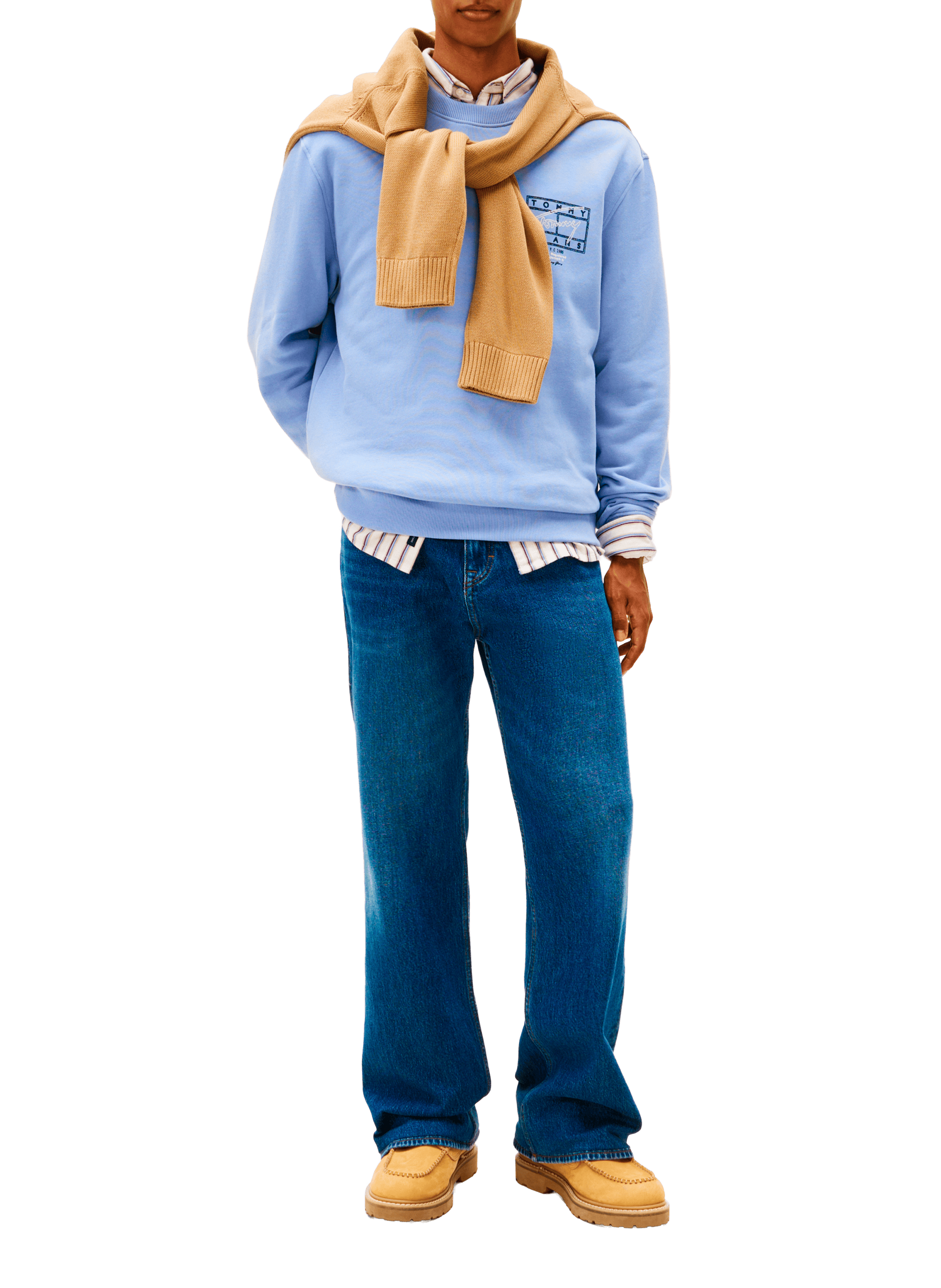 Round neck sweatshirt with patterns TOMMY HILFIGER Blue