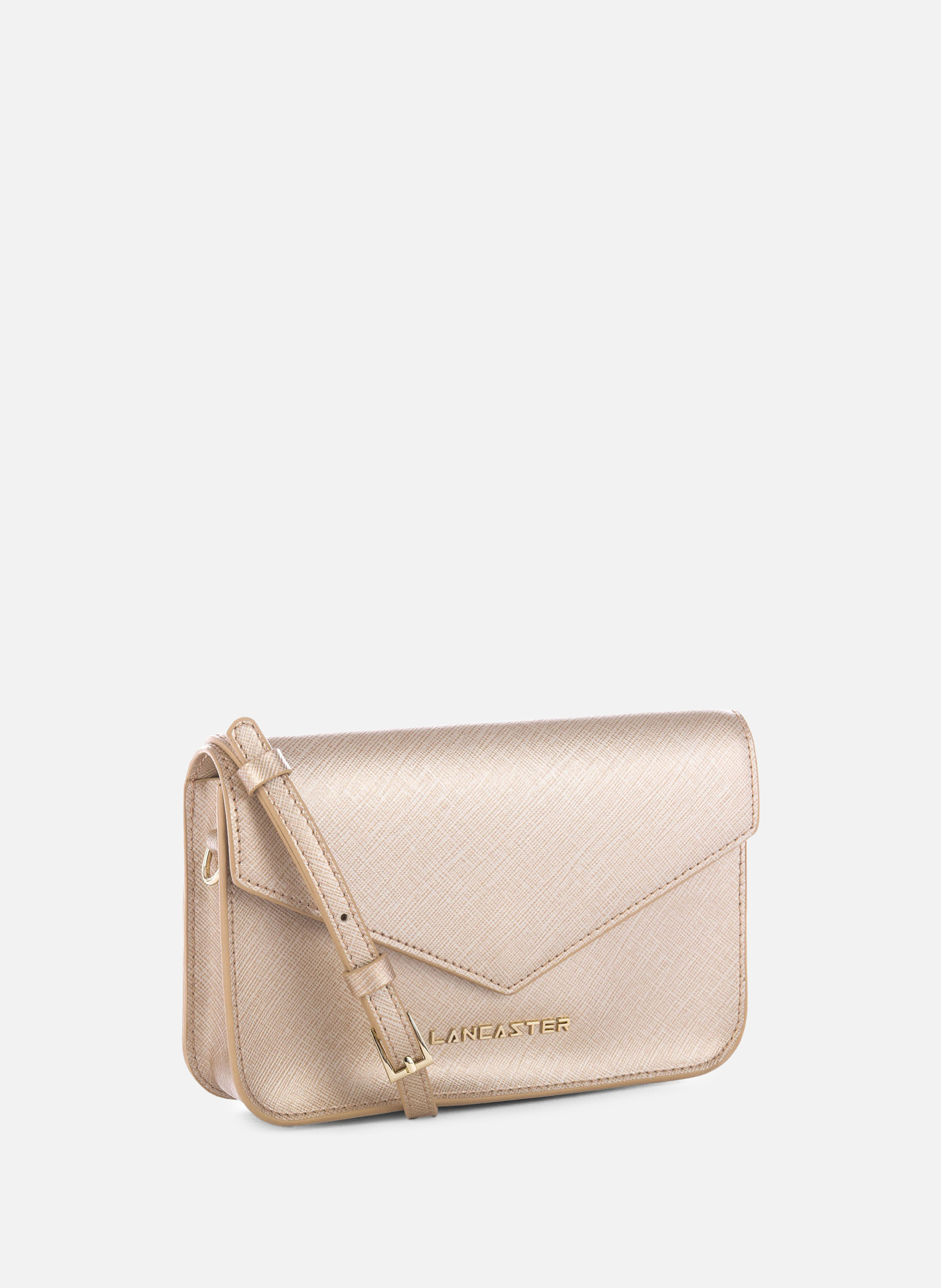 Petit sac trotteur - saffiano signature Doré