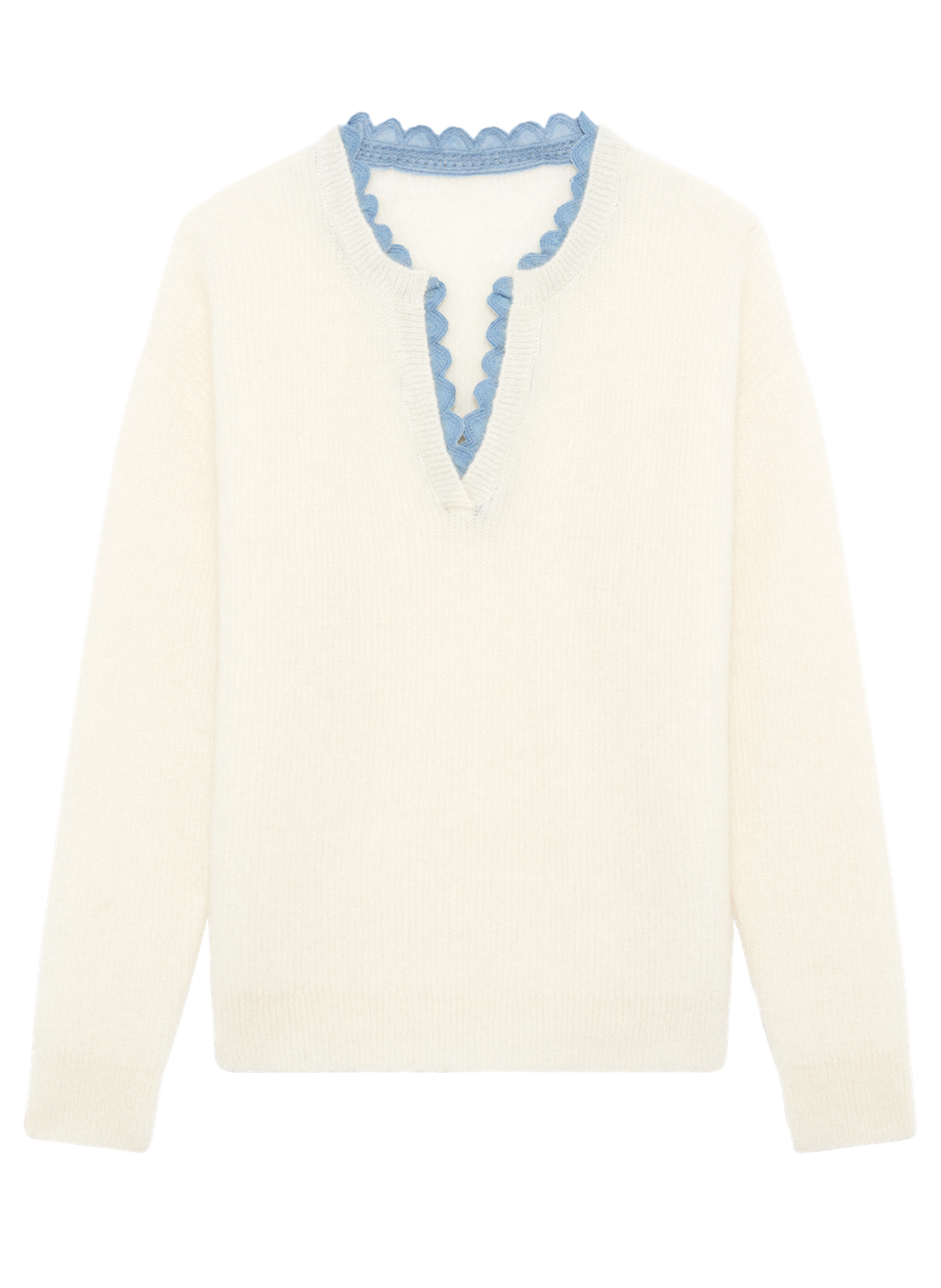 Pull à col en dentelle - eleonor Beige