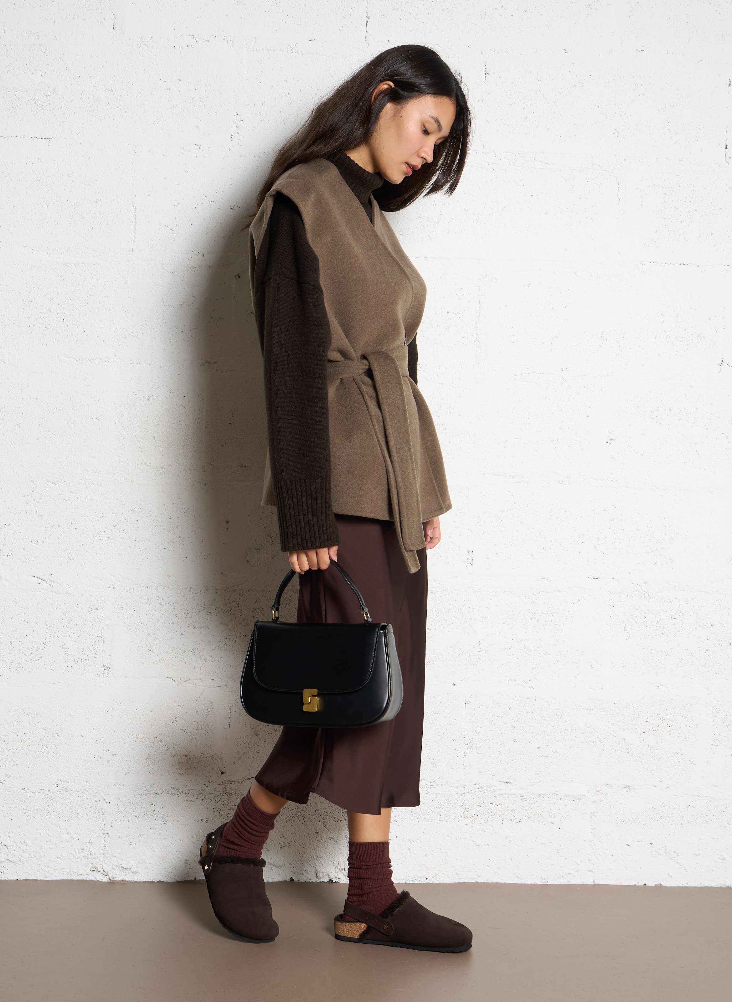 Sac à main en cuir bella SOEUR Noir