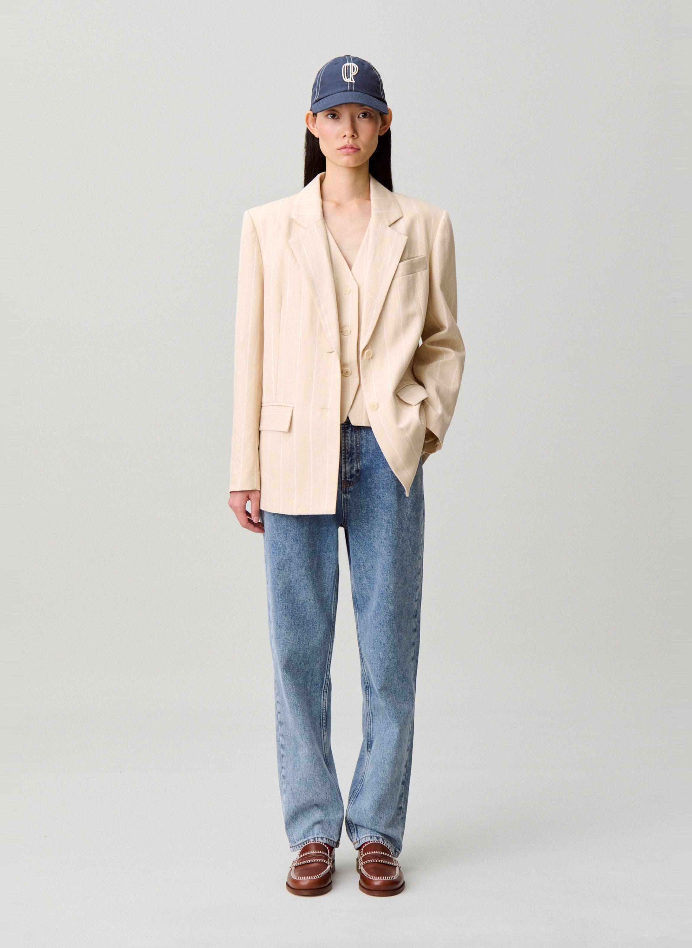 Veste col tailleur CLAUDIE PIERLOT Beige