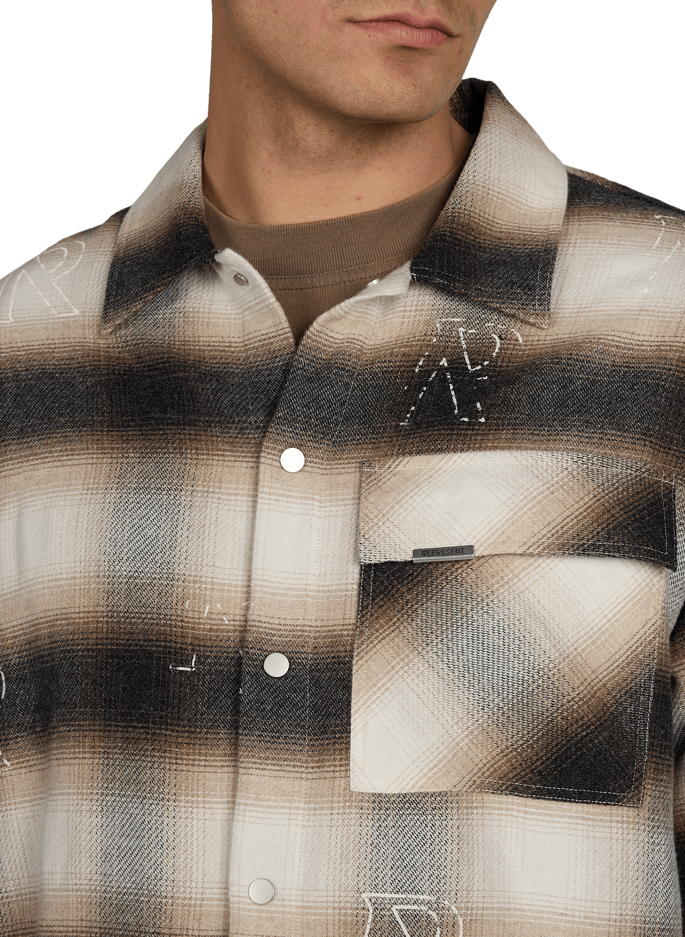 Chemise à carreaux en coton mélangé REPRESENT Multicolore