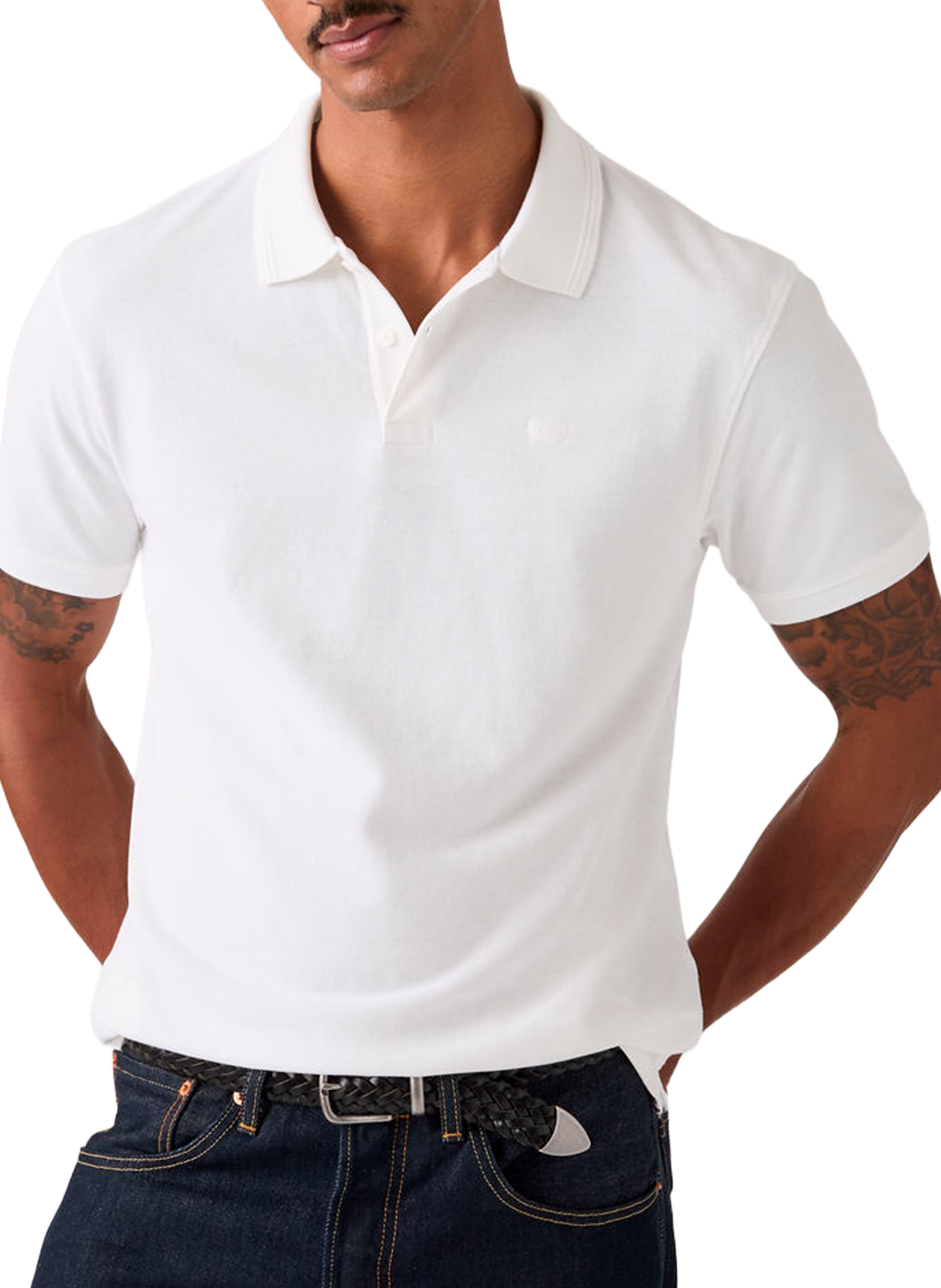 polo manches courtes en coton LEVI'S Blanc