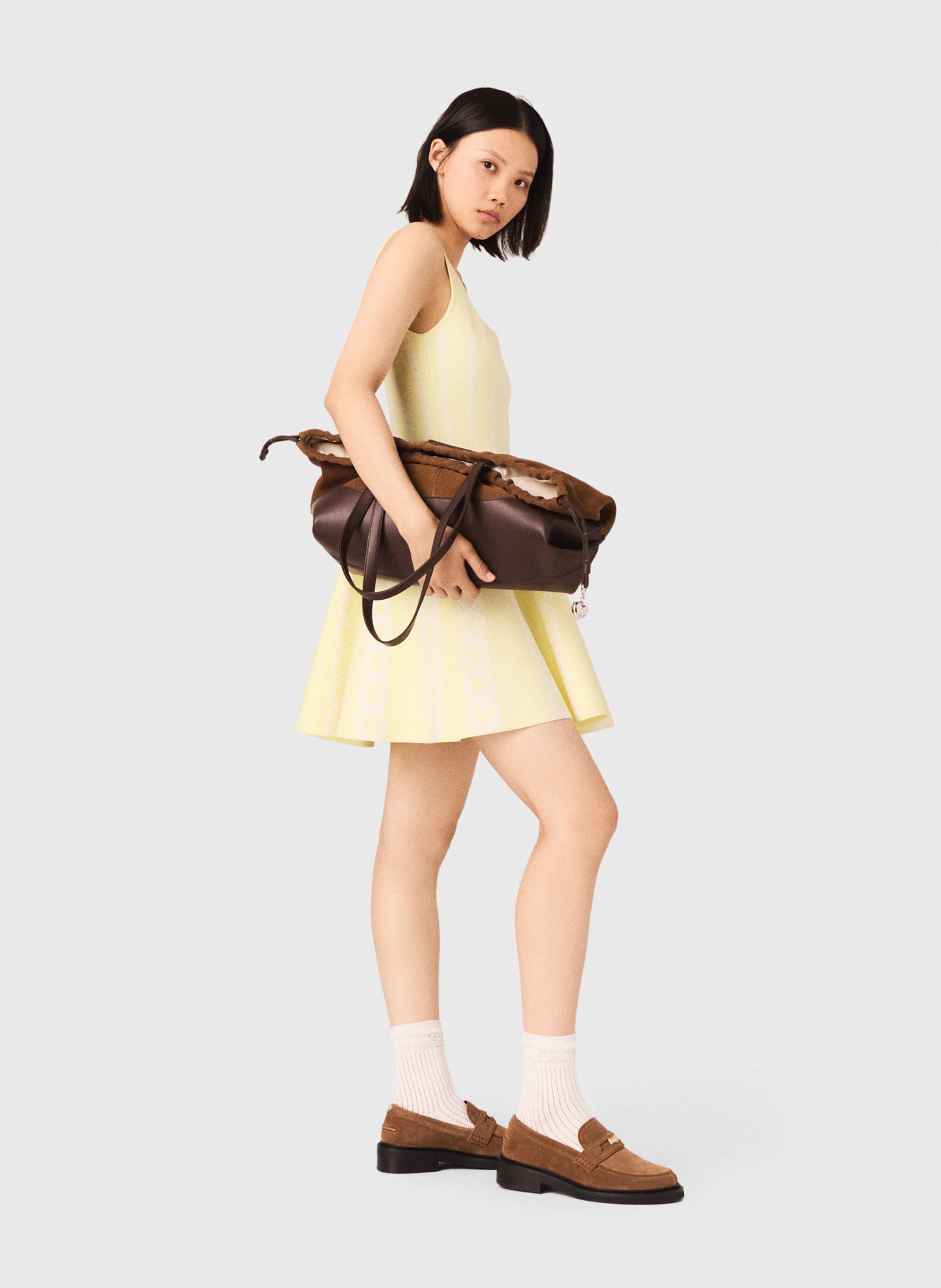 Robe courte col carré MAJE Jaune