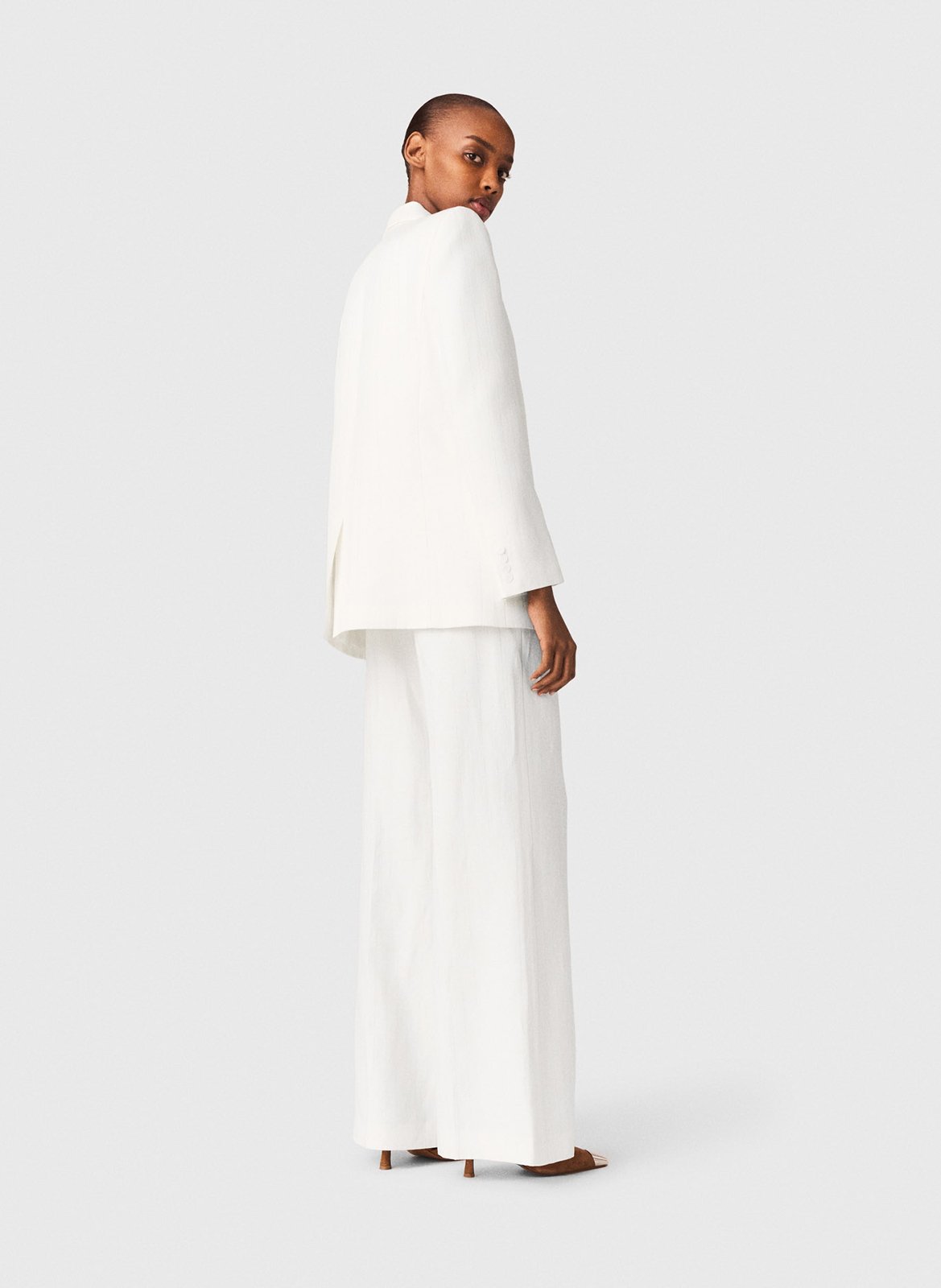 Veste de tailleur droite à rayures MAJE Blanc