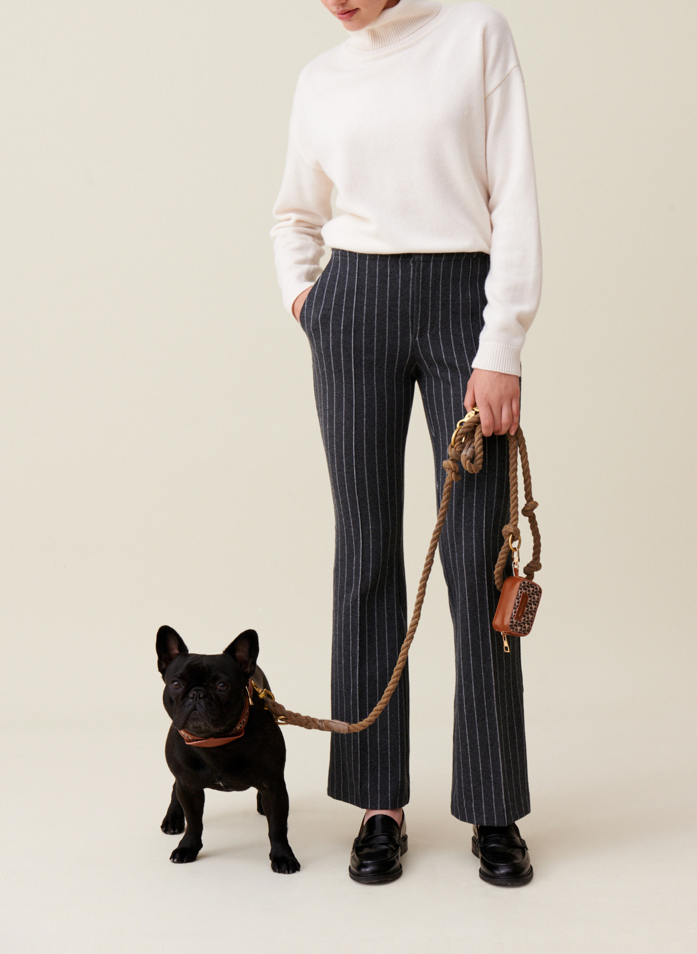 Pantalon flare rayé en coton mélangé CLAUDIE PIERLOT Multicolore