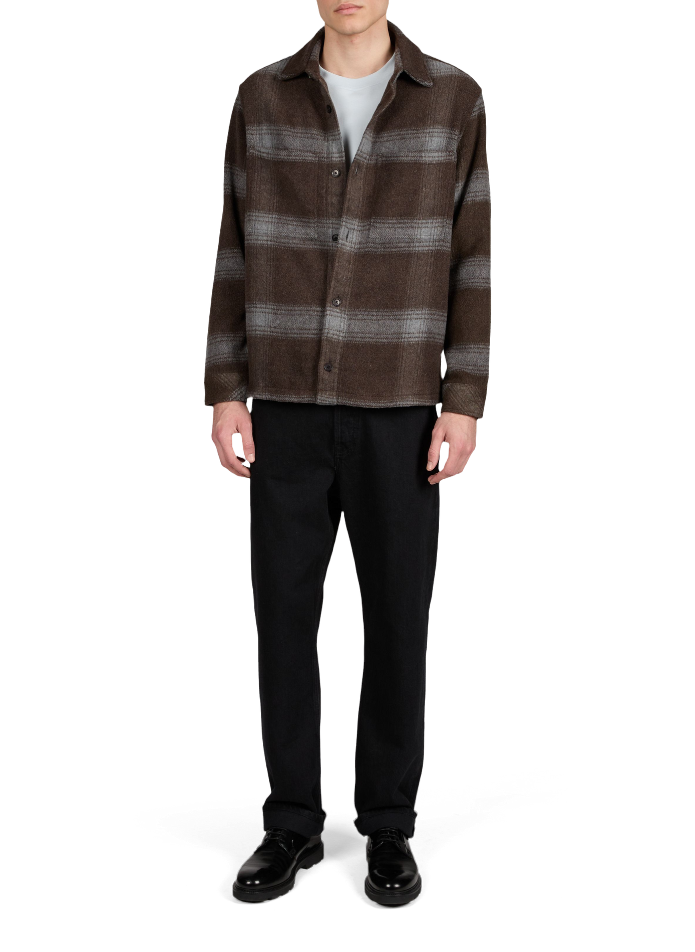Surchemise col classique à carreaux SAMSOE SAMSOE Marron