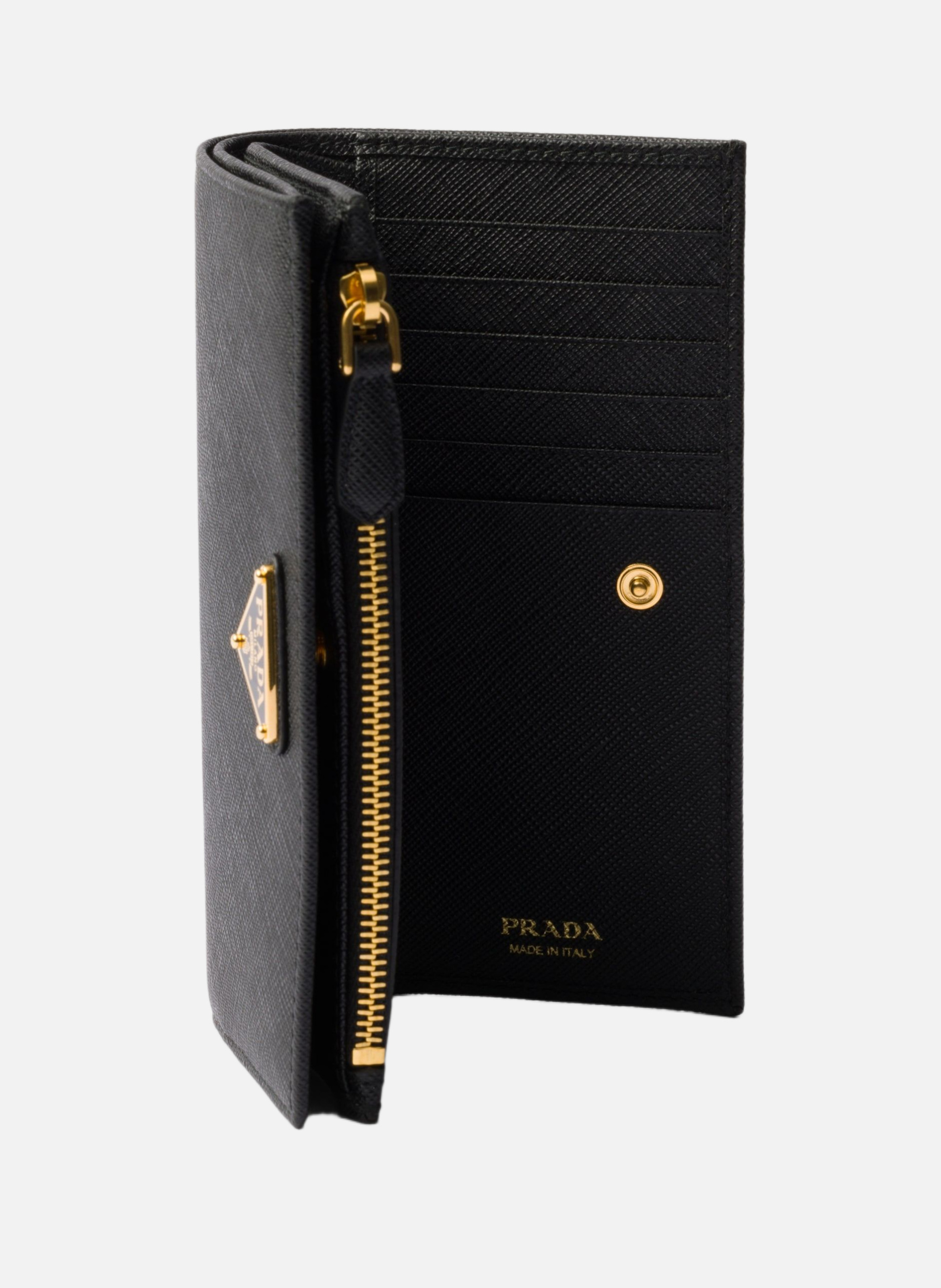 Portefeuille en cuir saffiano PRADA Noir