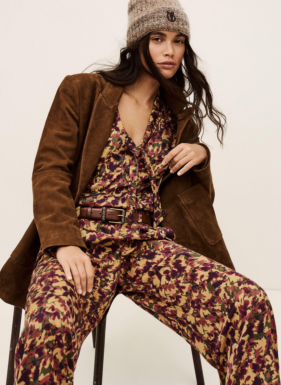 Pantalon droit imprimé nary BA&SH Orange