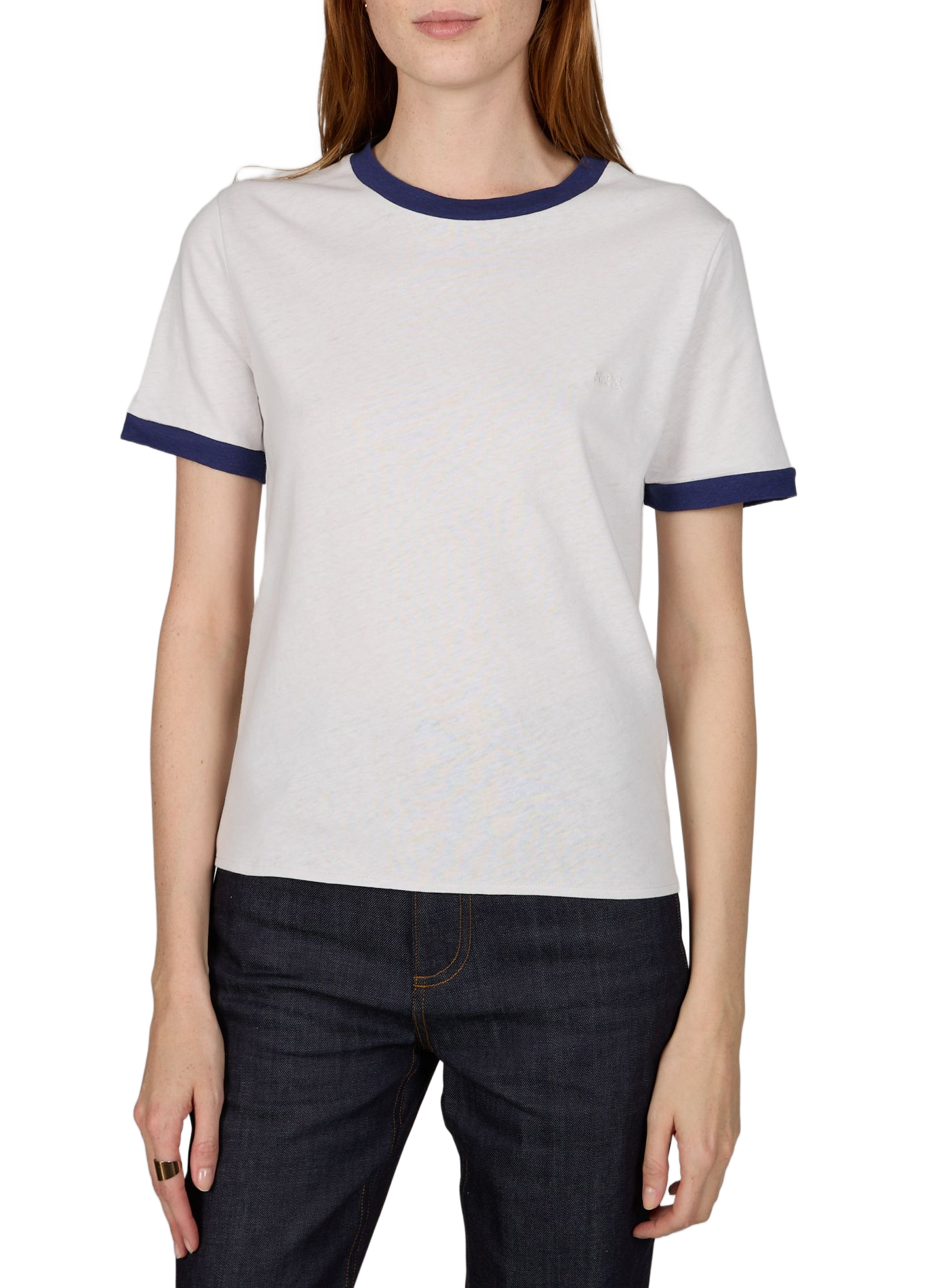 Cotton and linen T-shirt A.P.C. Beige
