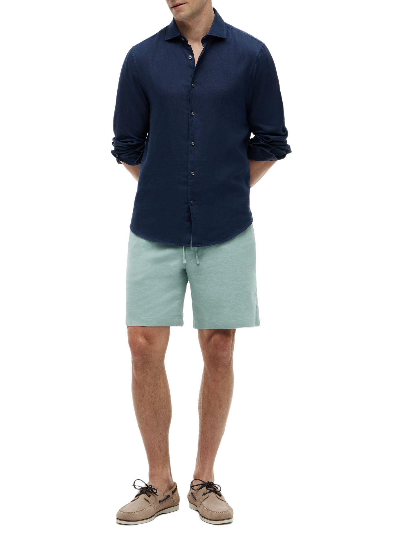 Short chino Dover in blended linen TOMMY HILFIGER Green