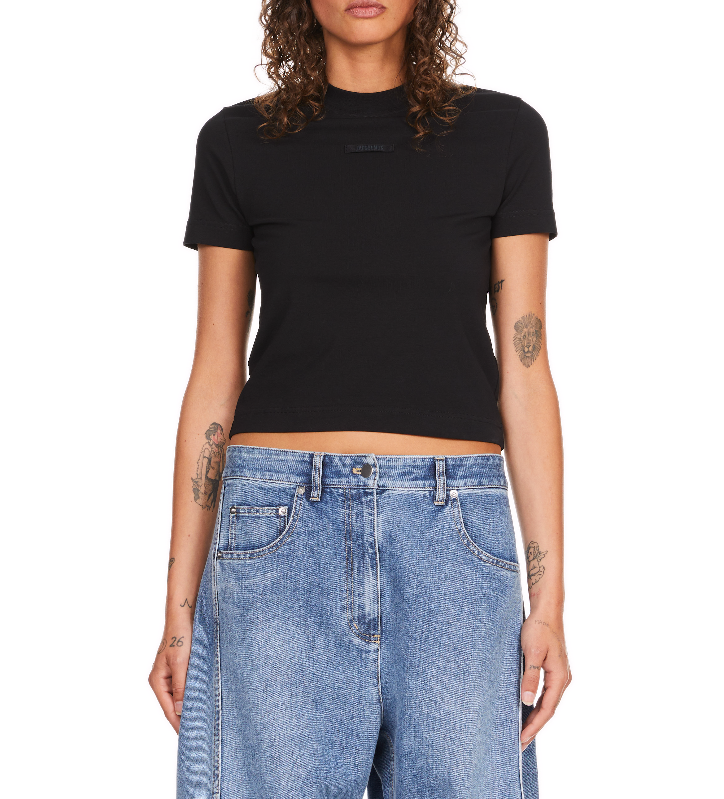 Grosgrain logo T-shirt JACQUEMUS Black