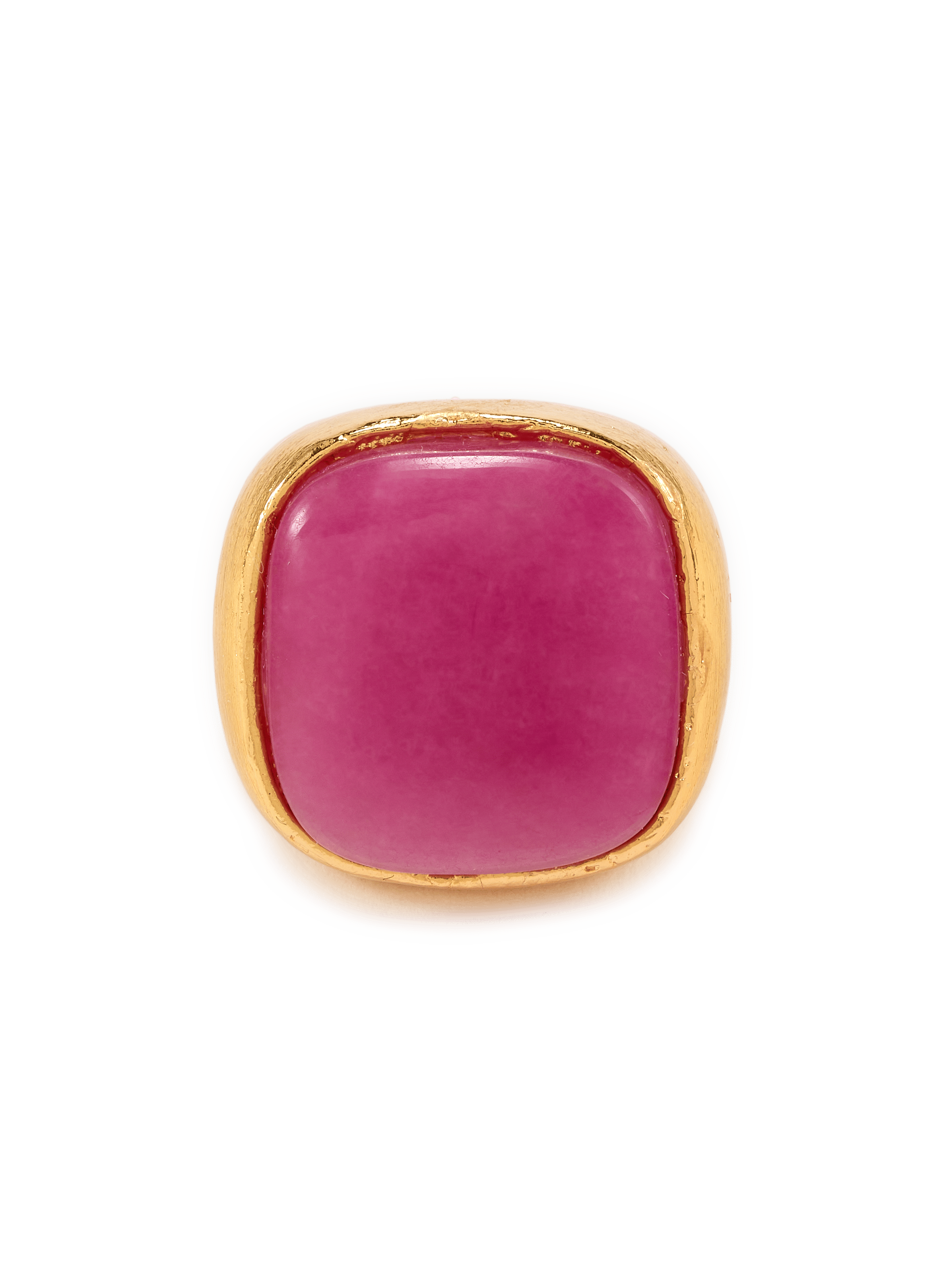 Jasper ring in brass and natural stone SYLVIA TOLEDANO Pink