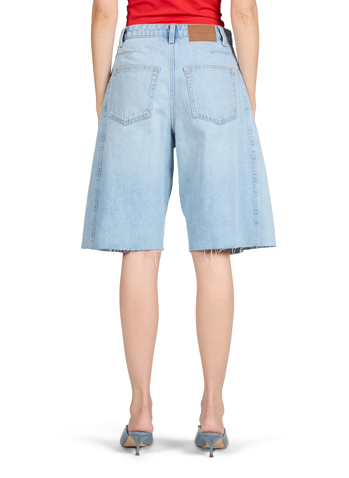 Kurze Tsjoa Coupe Barrel aus Baumwolle TOPSHOP Blau