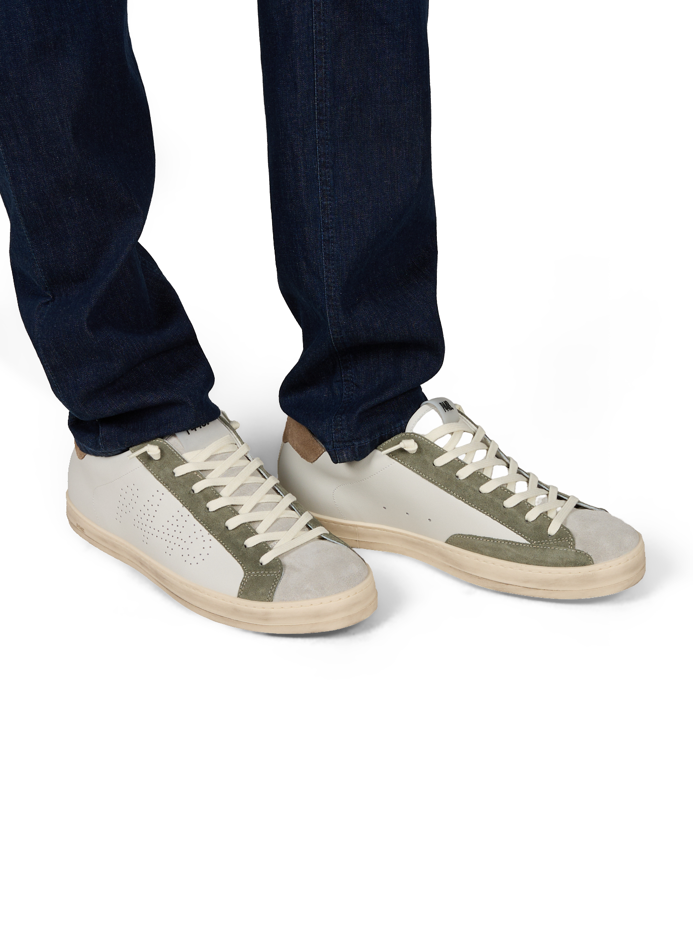 Suede panel sneakers P448 White